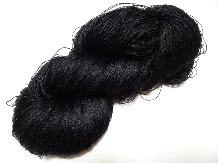 Japanese Vintage Twisted Silk Thread Embroidery 14596  Black