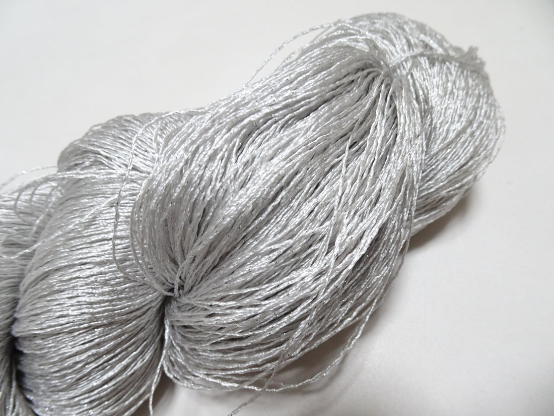 Japanese Vintage High Class Rare Silk Thread Mixture of Silvert embroidery 18496