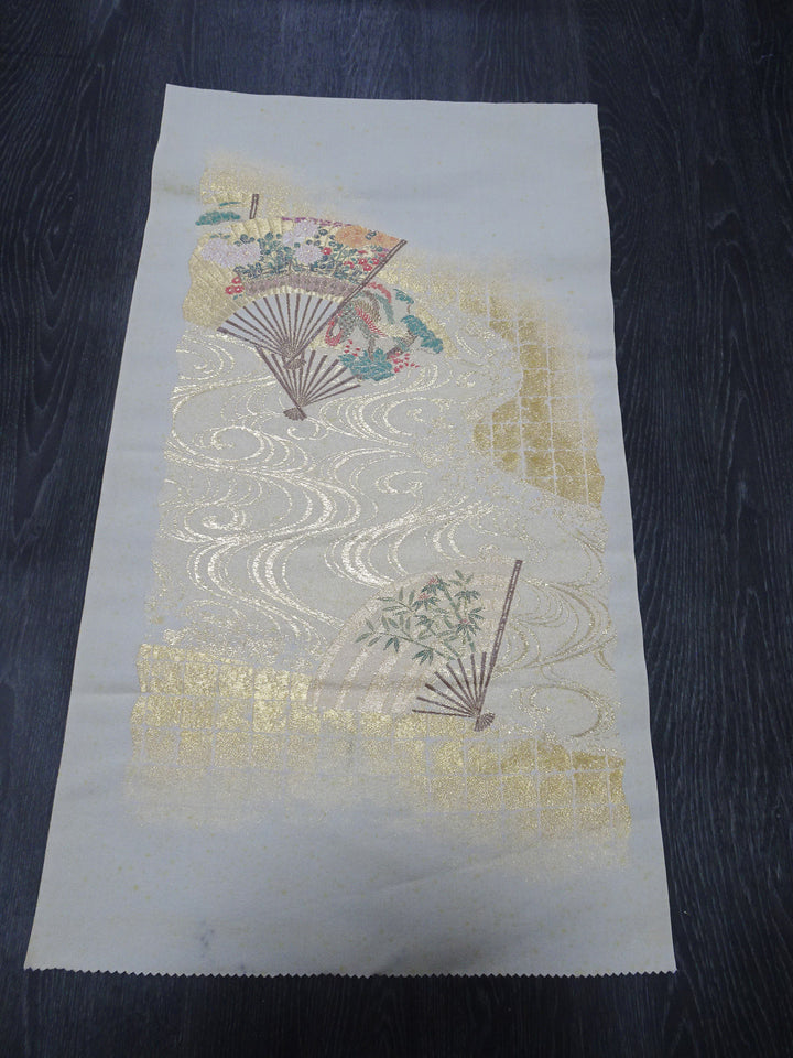 Japanese vintage Rare Silk sample fabric Juko Ori  9656