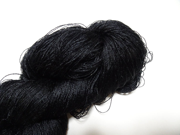 Japanese Vintage Twisted Silk Thread Embroidery 14596  Black