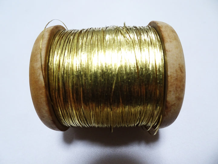 Special price!Japanese Vintage Super Rare Superb 24K gold leaf on both sides thread Hirahaku embroidery 16239