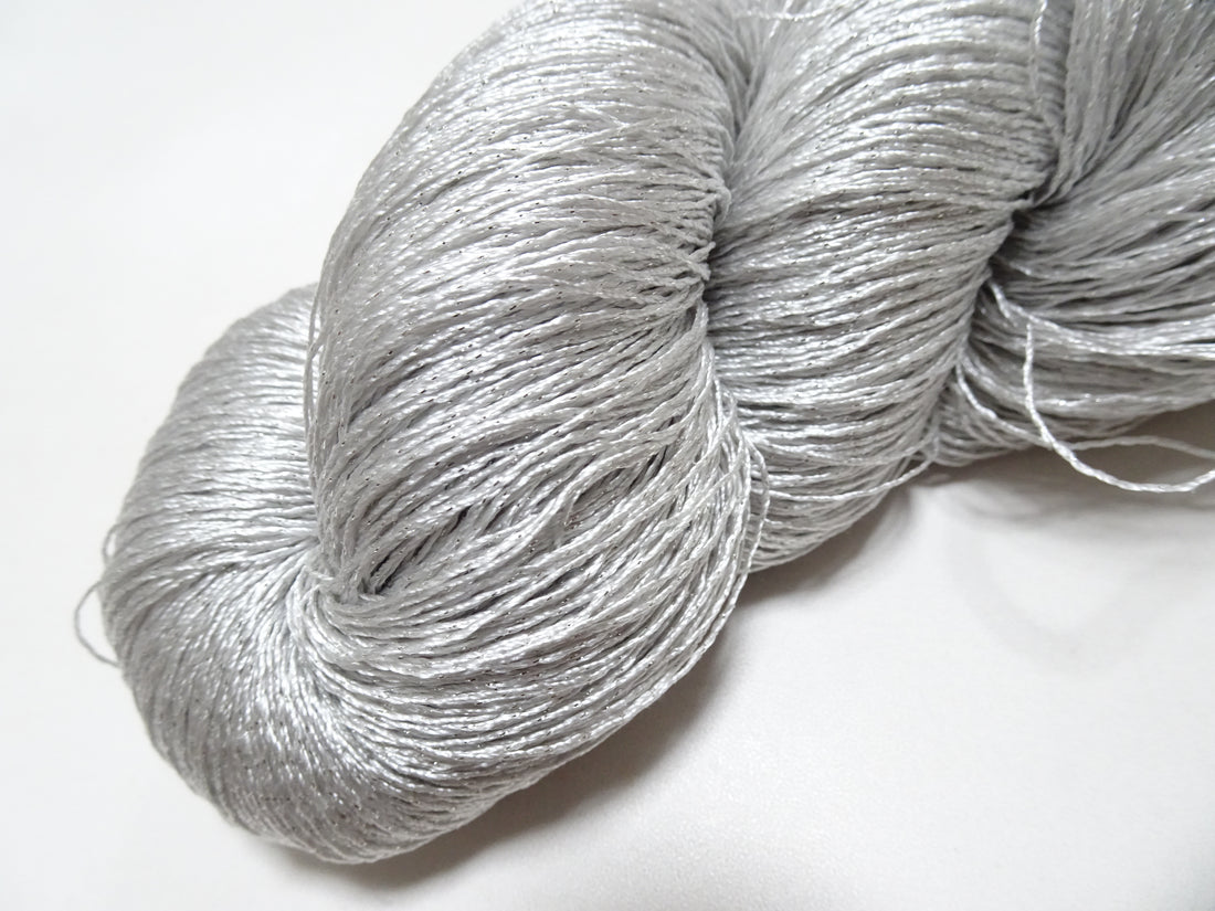 Japanese Vintage High Class Rare Silk Thread Mixture of Silvert embroidery 18496