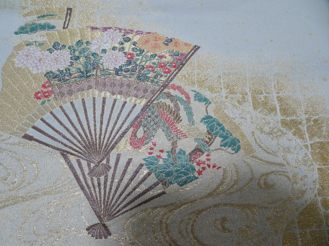 Japanese vintage Rare Silk sample fabric Juko Ori  9656