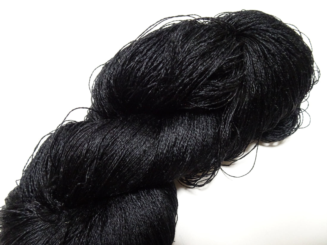 Japanese Vintage Twisted Silk Thread Embroidery 14596  Black