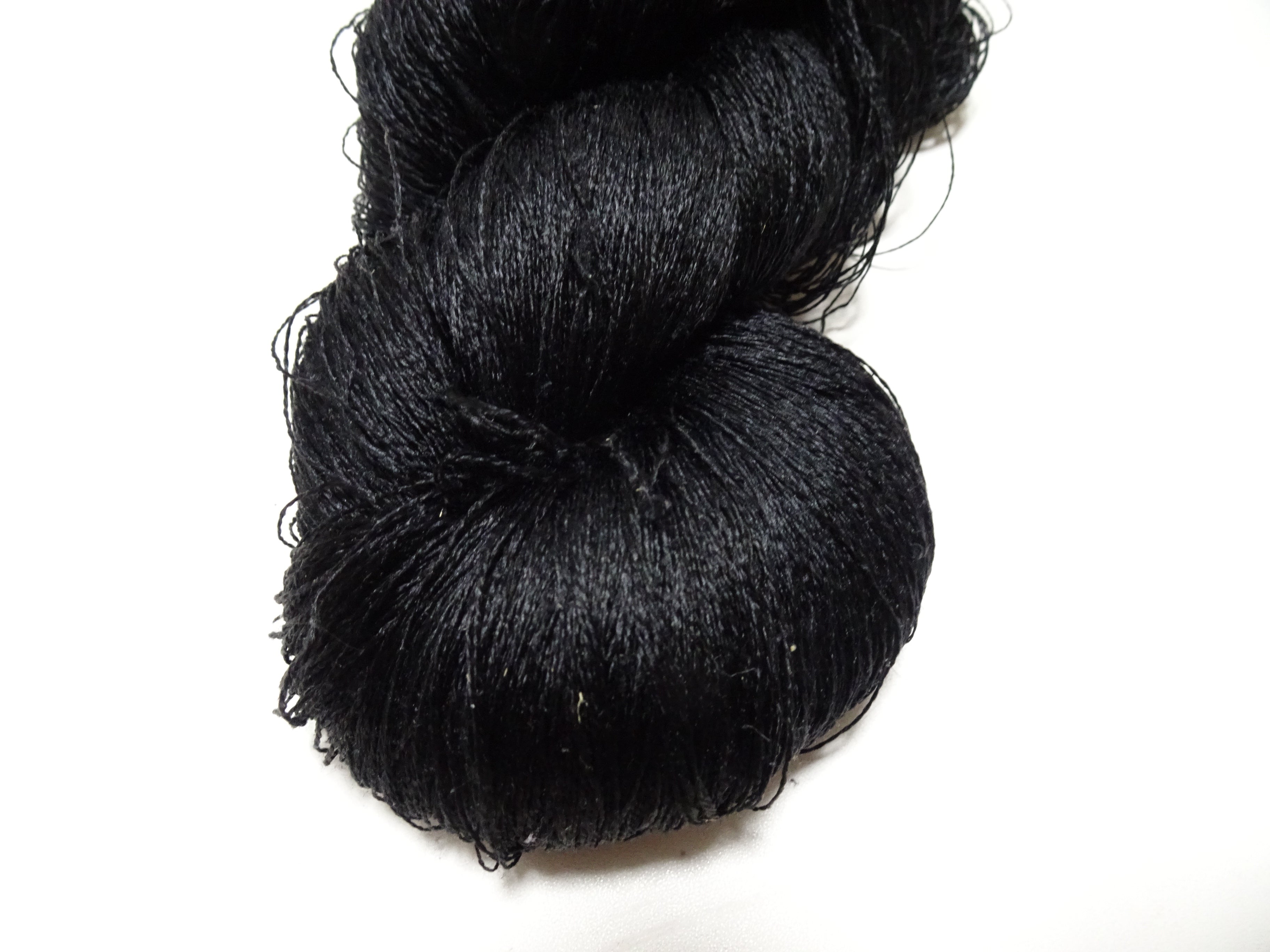 Japanese Vintage Twisted Silk Thread Embroidery 14596  Black