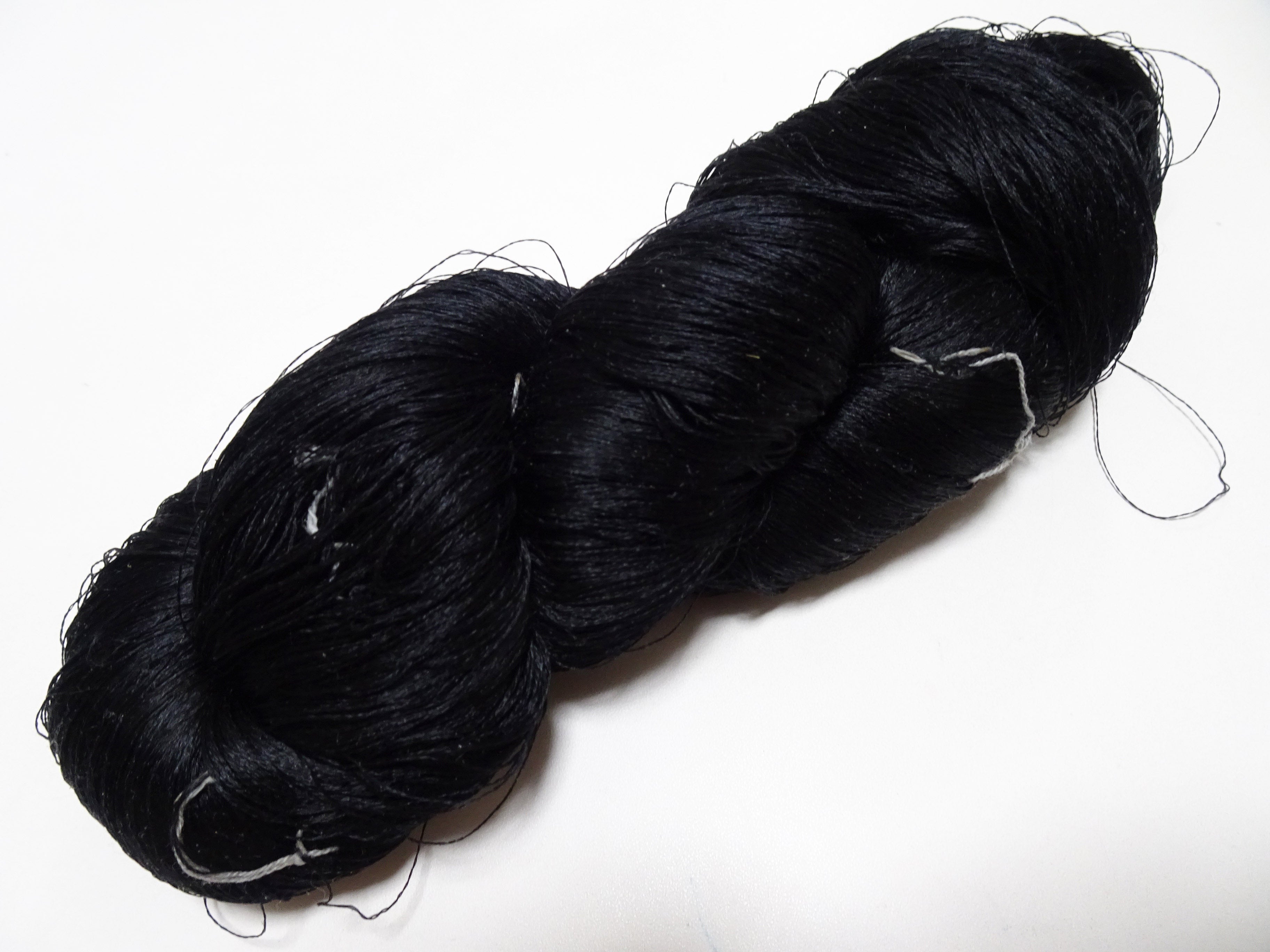 Japanese Vintage Twisted Silk Thread Embroidery 14597  Black