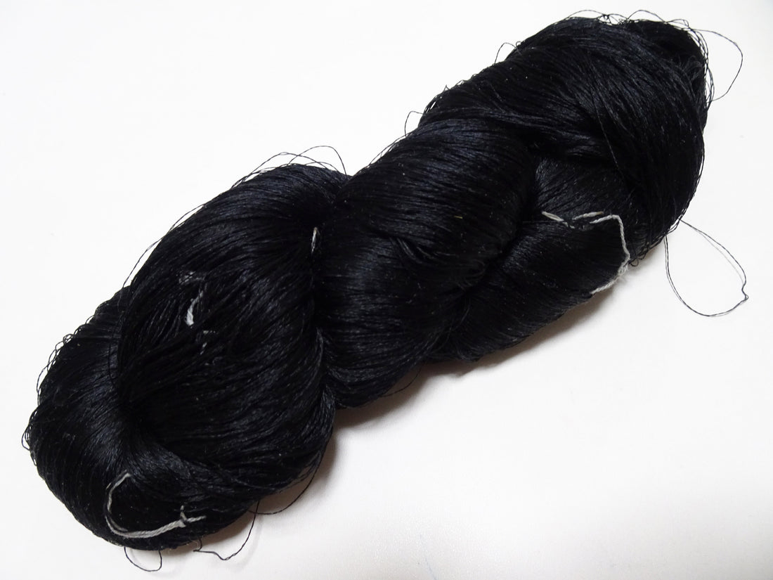 Japanese Vintage Twisted Silk Thread Embroidery 14597  Black