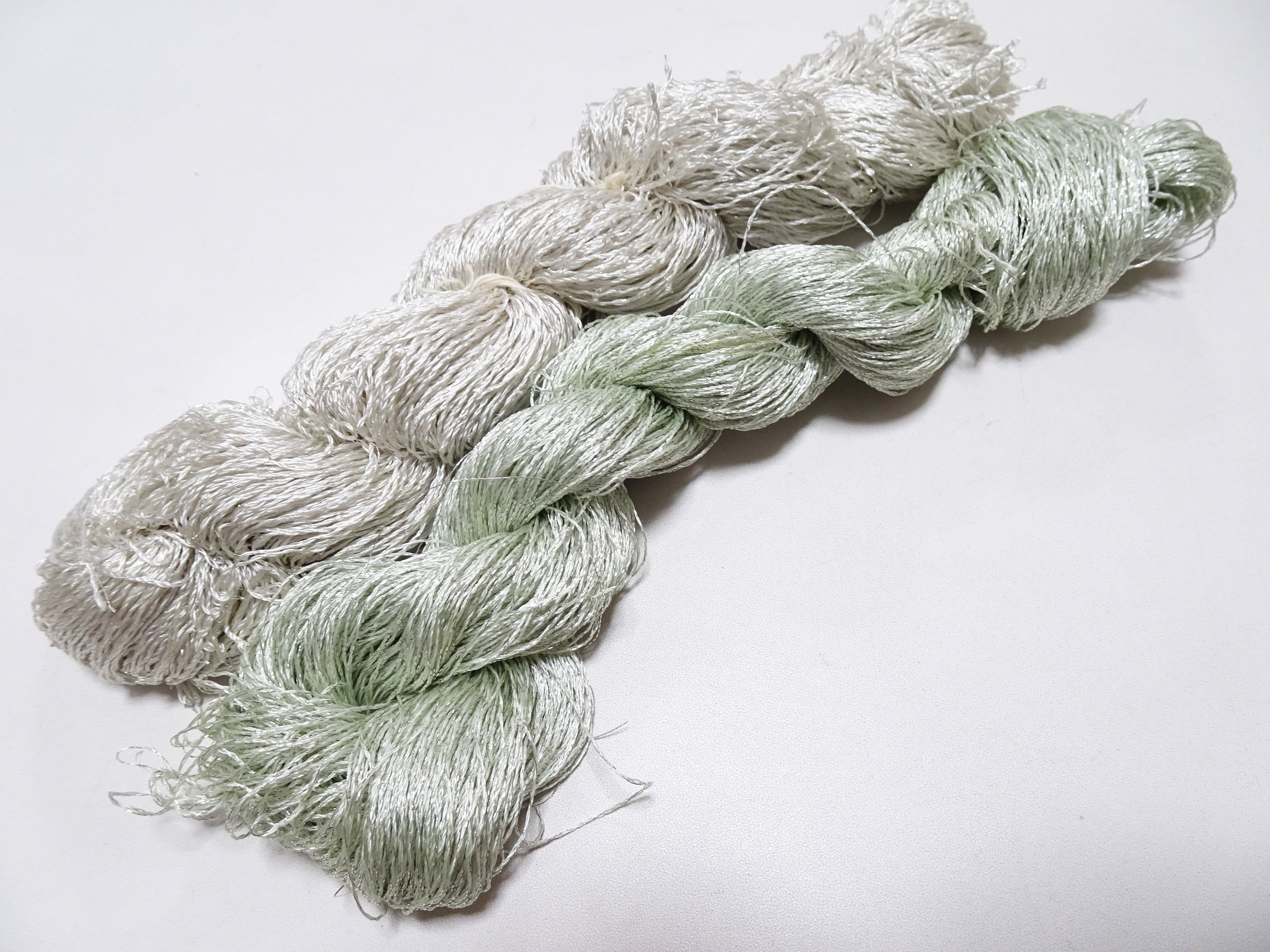 Japanese Vintage High Class Rare Silk Thread 2sets Mixture of Silvert embroidery 18497