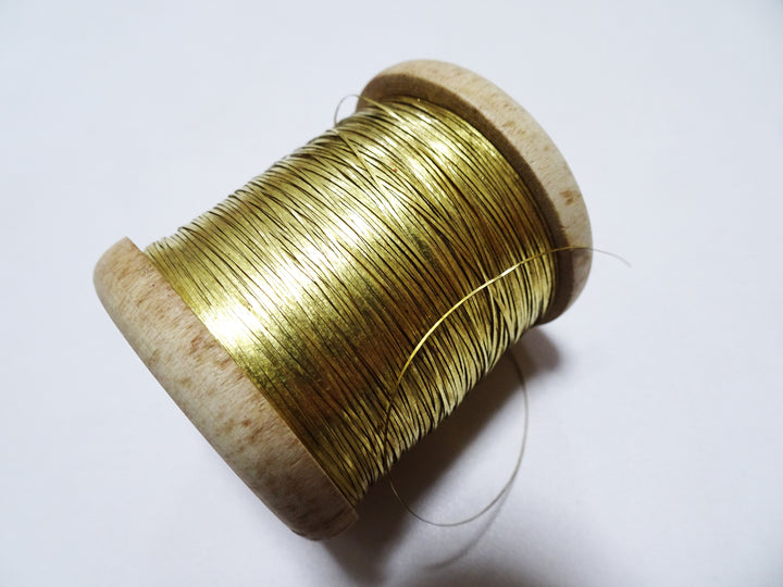 Special price!Japanese Vintage Super Rare Superb 24K gold leaf on both sides thread Hirahaku embroidery 16240