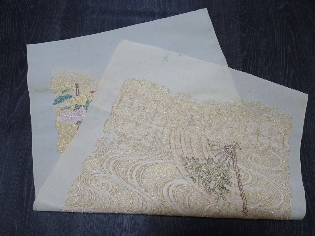 Japanese vintage Rare Silk sample fabric Juko Ori  9656