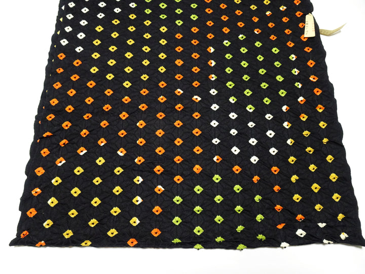 Japanese Silk Kimono Fabric Bolts Shibori Black 15656