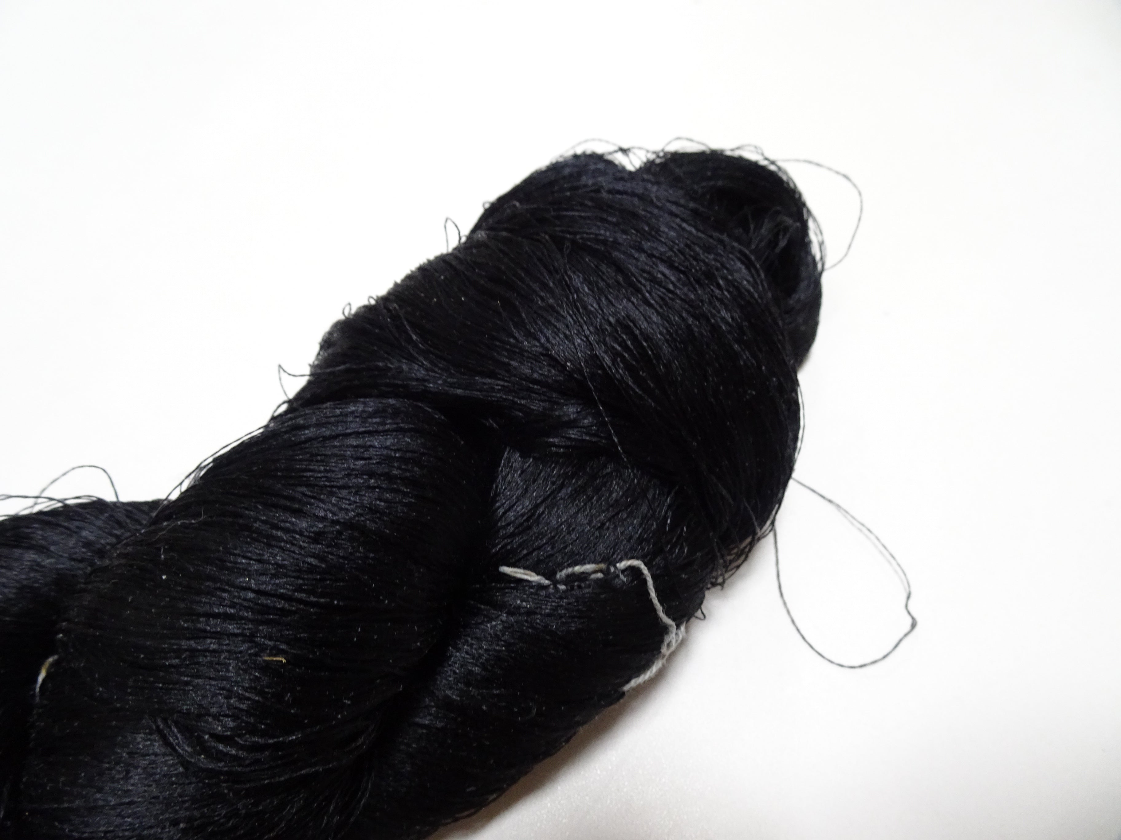Japanese Vintage Twisted Silk Thread Embroidery 14597  Black