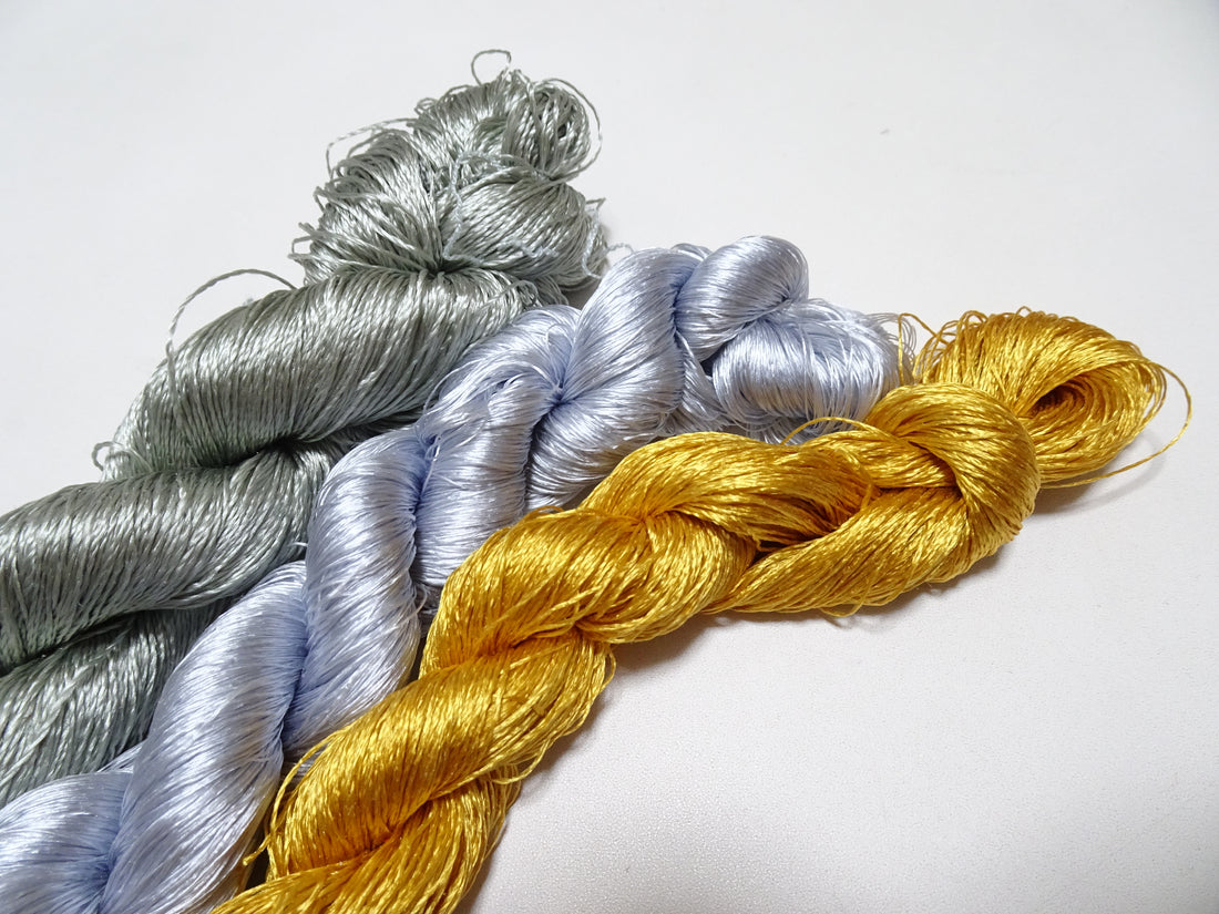 Japanese Vintage Silk Thread 3sets Embroidery 16877