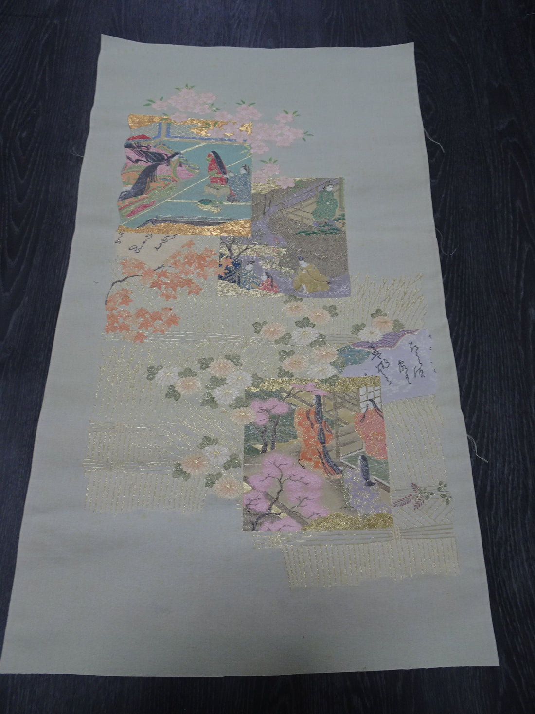 Japanese vintage Rare Silk sample fabric Juko Ori  9657