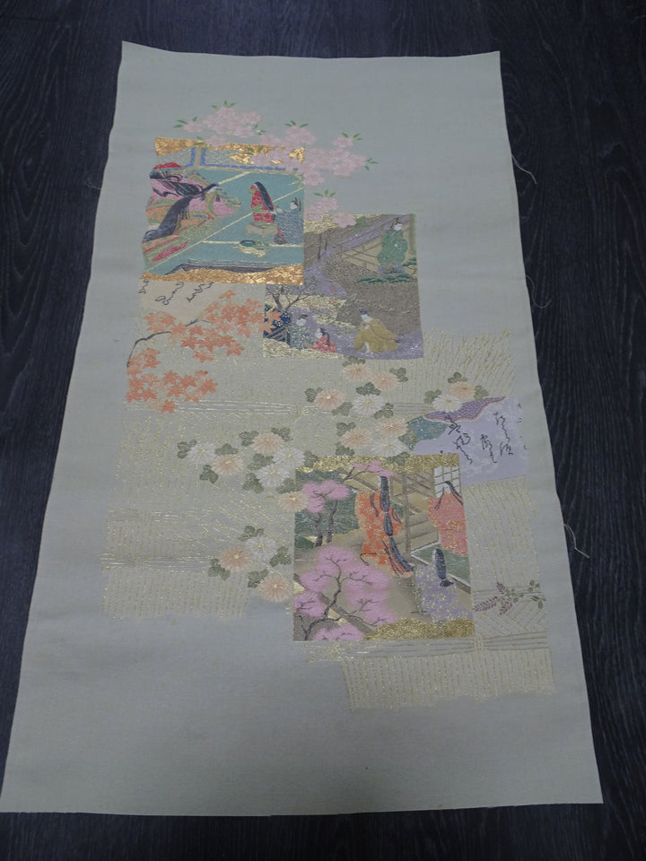 Japanese vintage Rare Silk sample fabric Juko Ori  9657