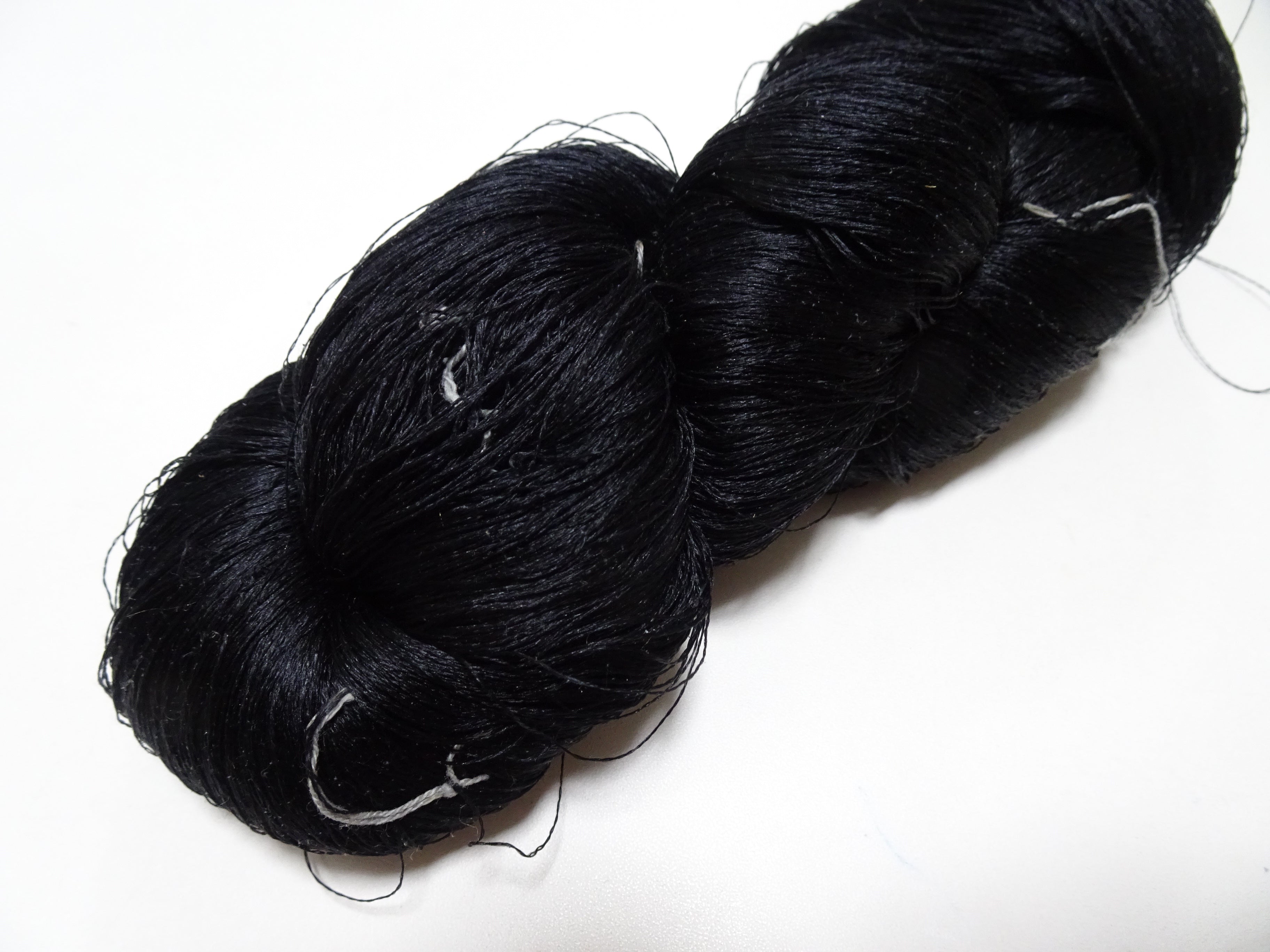 Japanese Vintage Twisted Silk Thread Embroidery 14597  Black