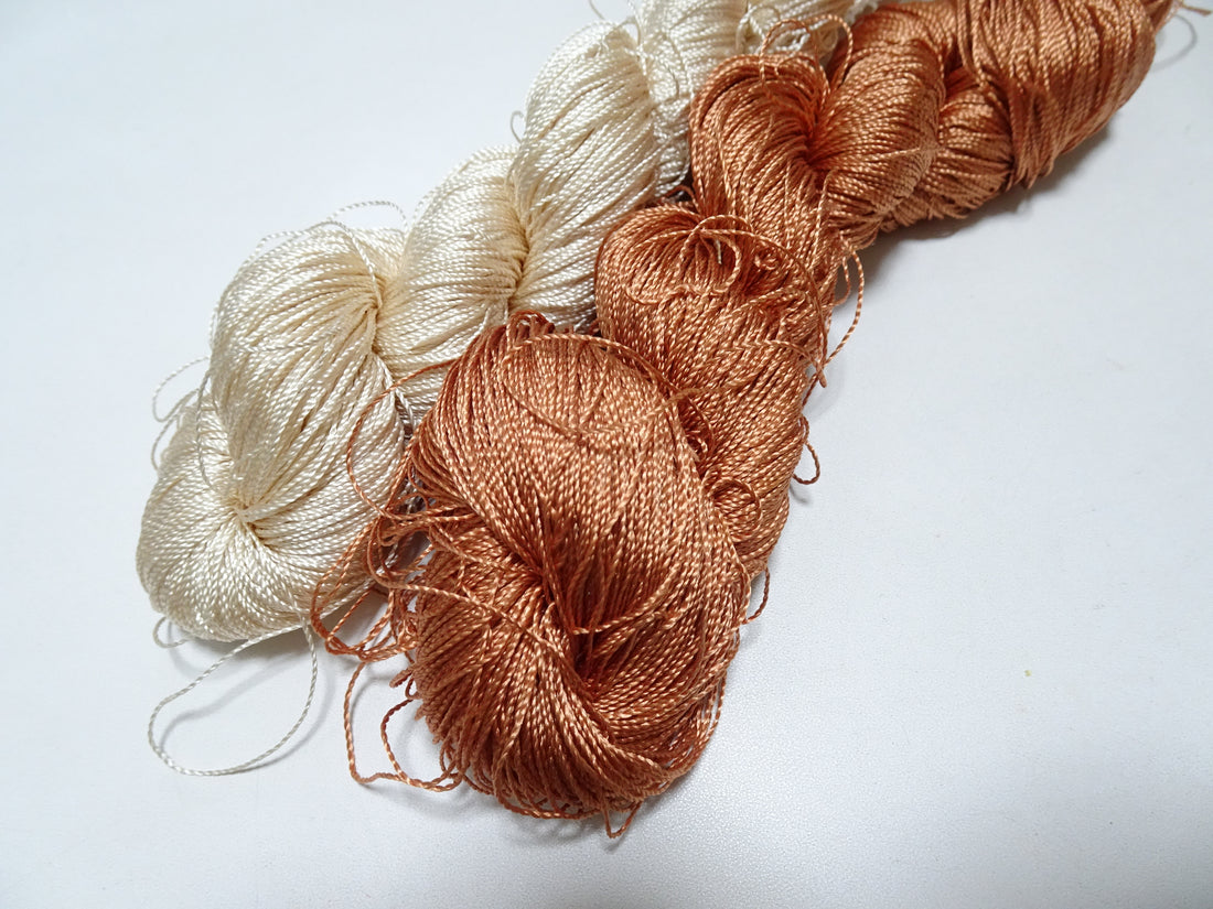 Japanese Vintage Twisted Silk Thread 2sets Embroidery & Weaving 17804