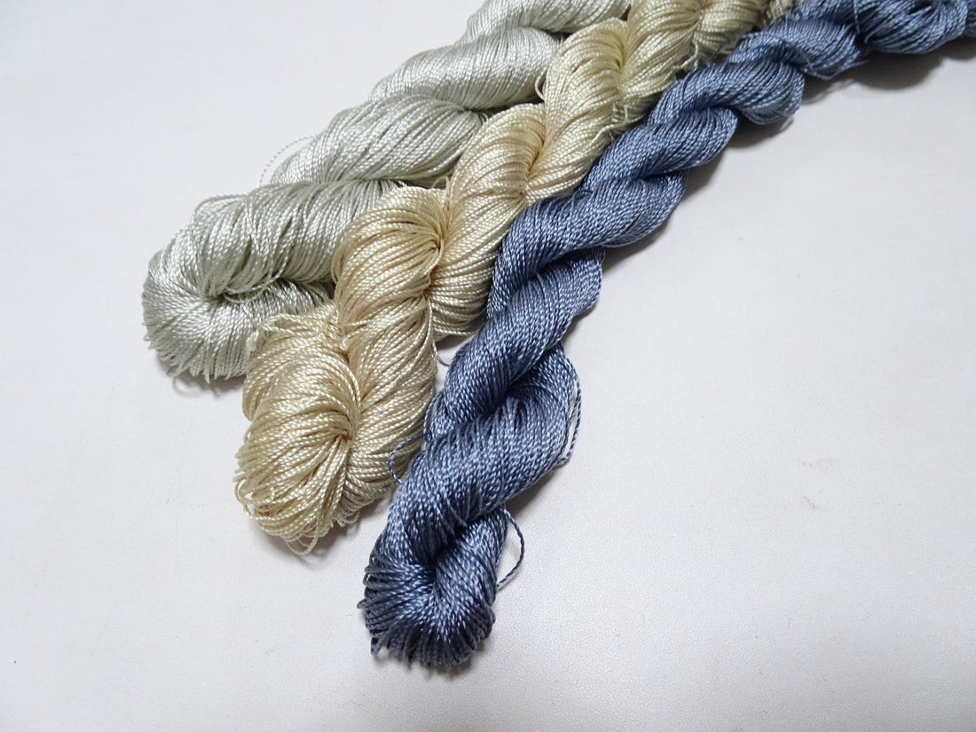 Japanese Vintage Strong Twisted Silk Thread 3sets Embroidery & Weaving 17602