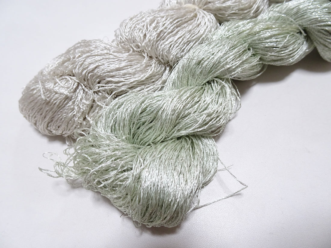 Japanese Vintage High Class Rare Silk Thread 2sets Mixture of Silvert embroidery 18497