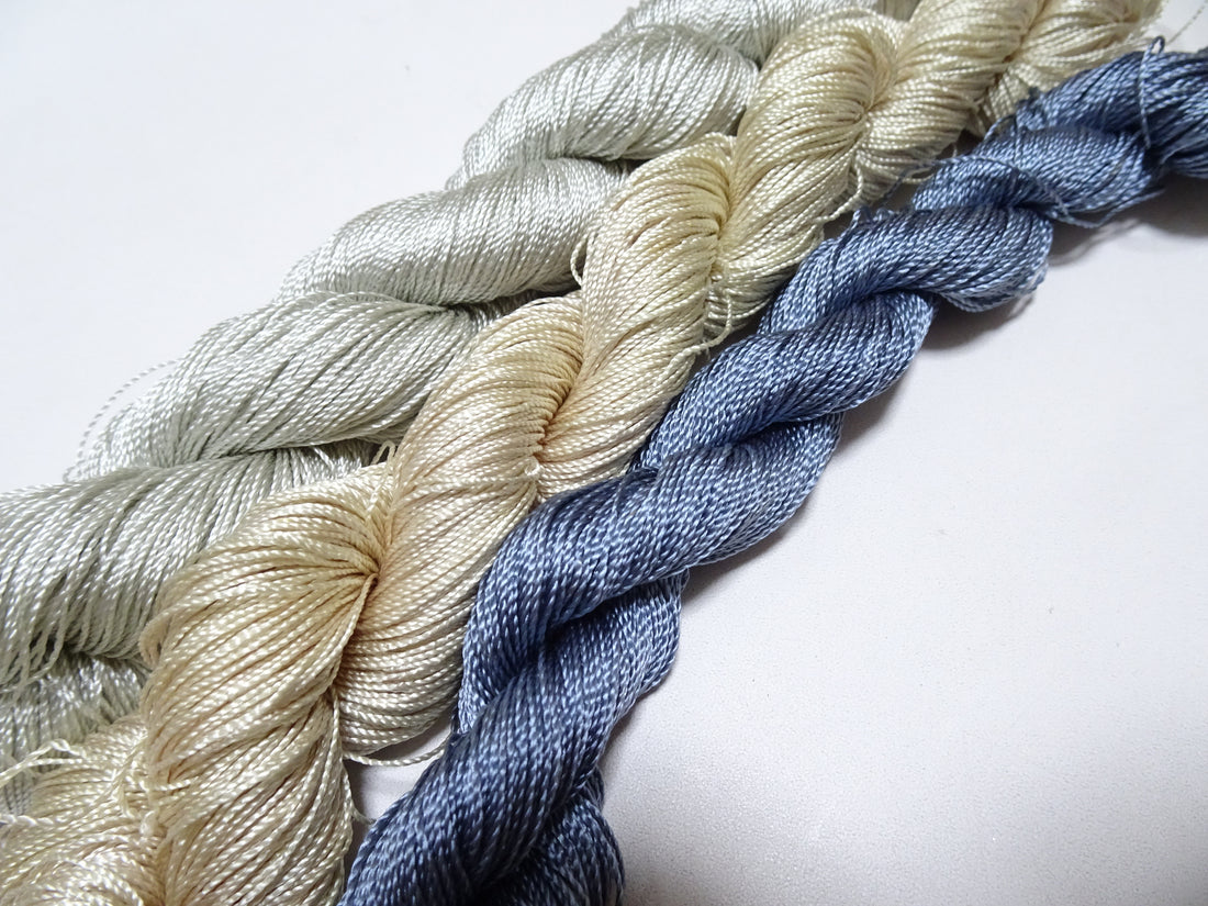 Japanese Vintage Strong Twisted Silk Thread 3sets Embroidery & Weaving 17602