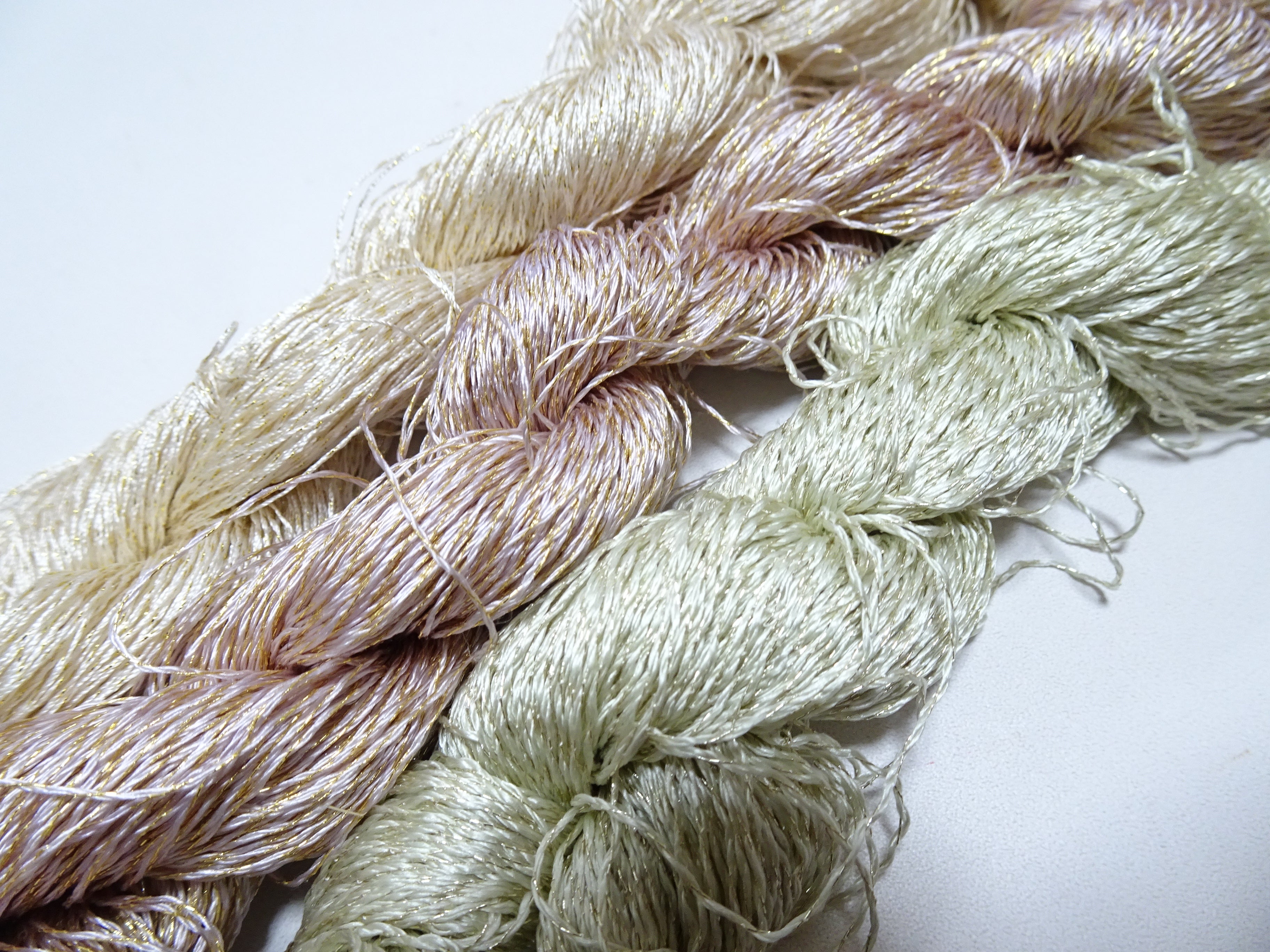 Japanese Vintage High Class Rare Silk Thread 3sets Mixture of Gold embroidery 15985