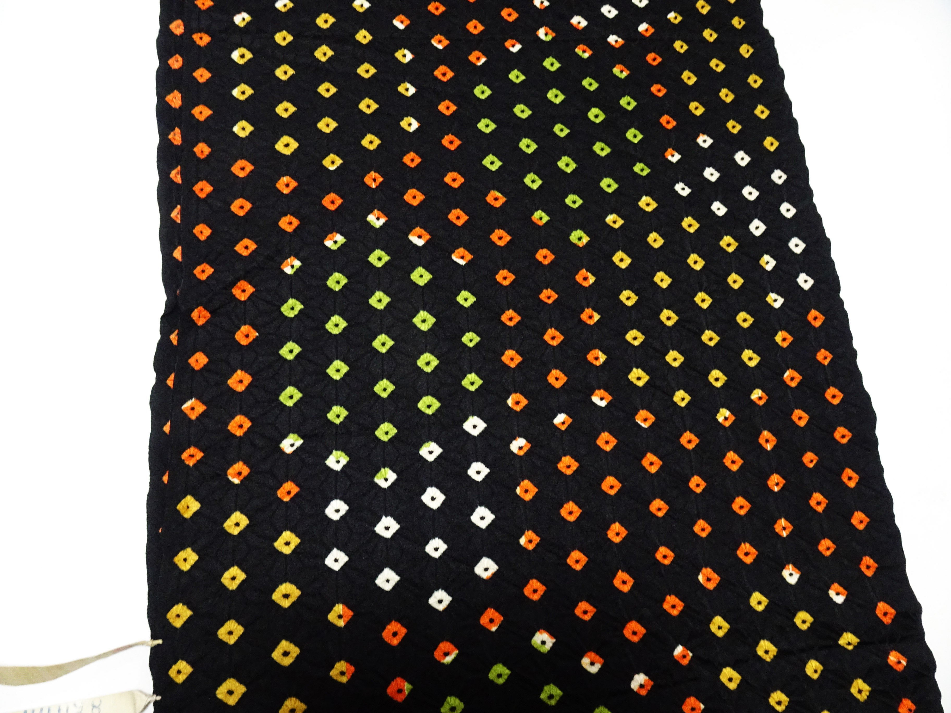 Japanese Silk Kimono Fabric Bolts Shibori Black 15656