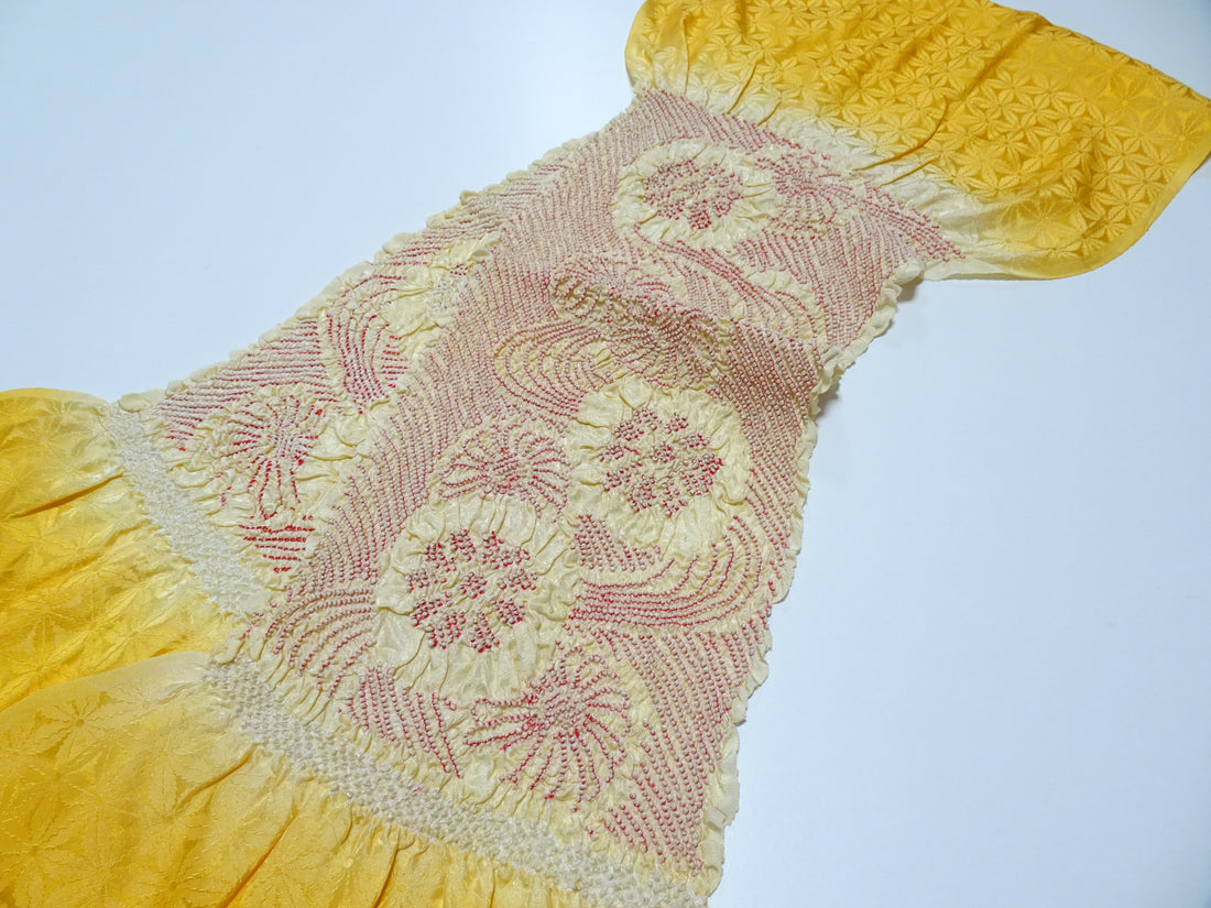 Japanese Kimono Silk Obi Age Shibori  18086