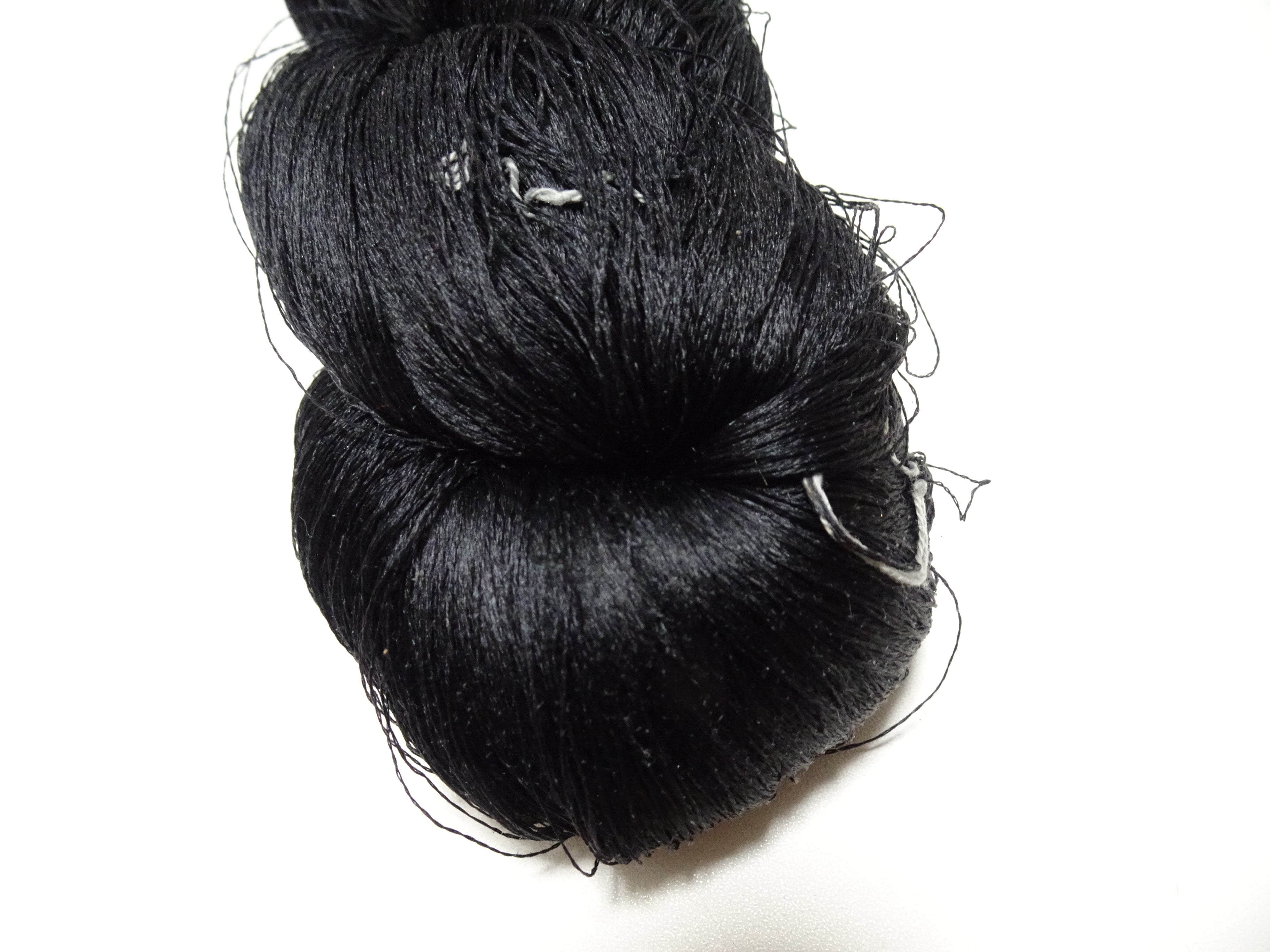 Japanese Vintage Twisted Silk Thread Embroidery 14597  Black