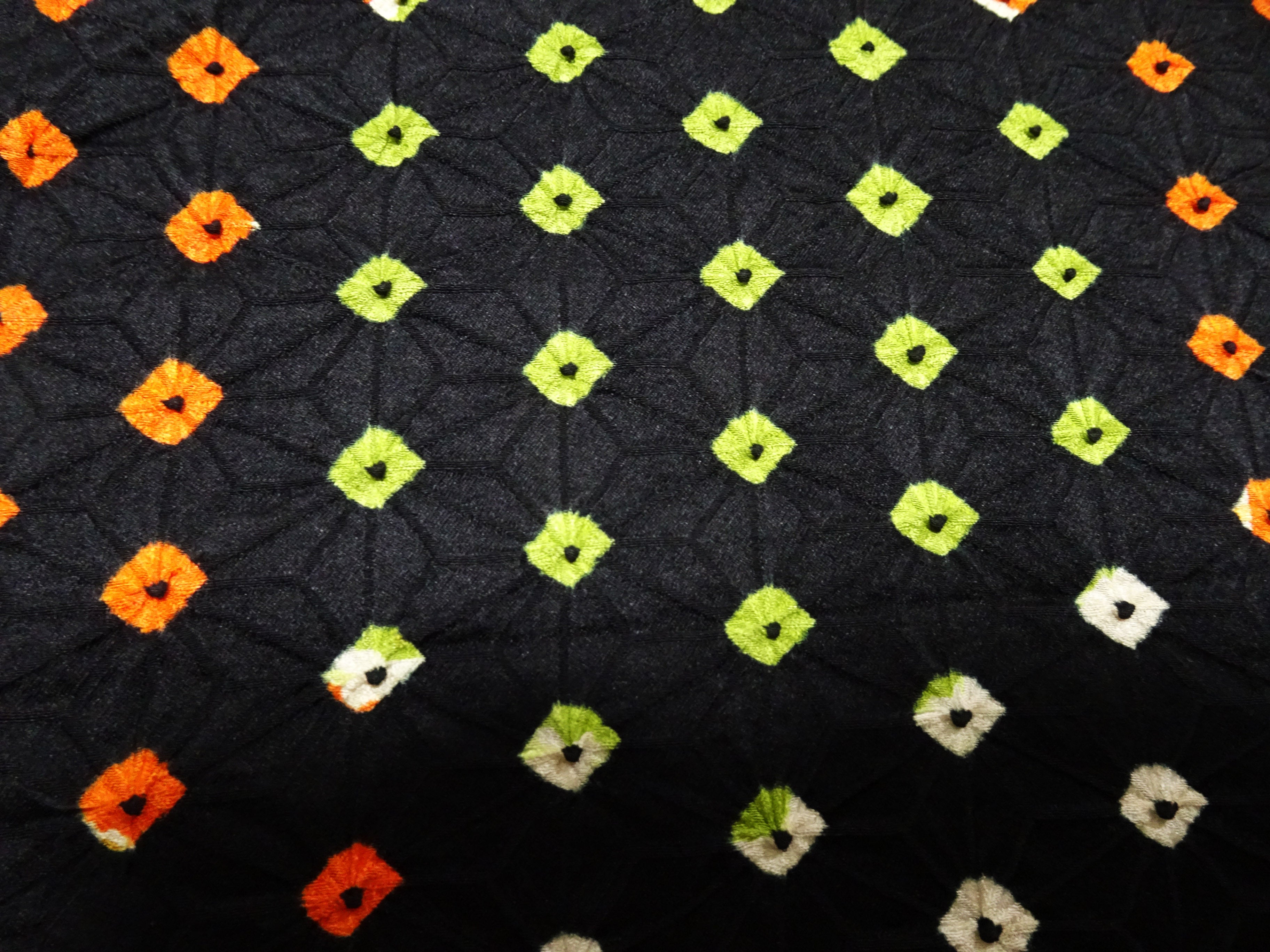 Japanese Silk Kimono Fabric Bolts Shibori Black 15656