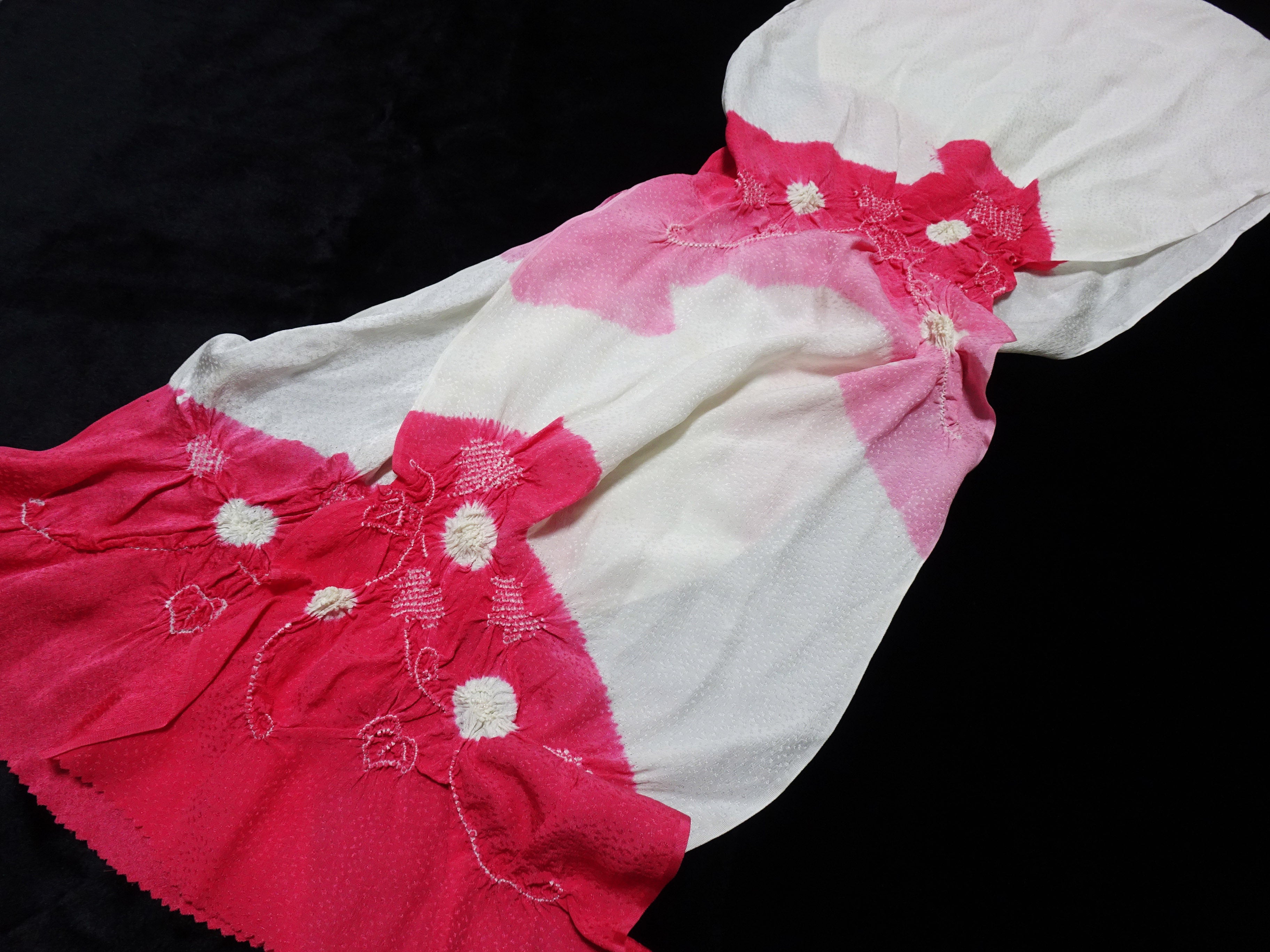 Japanese Kimono Silk Obi Age Shibori  18087