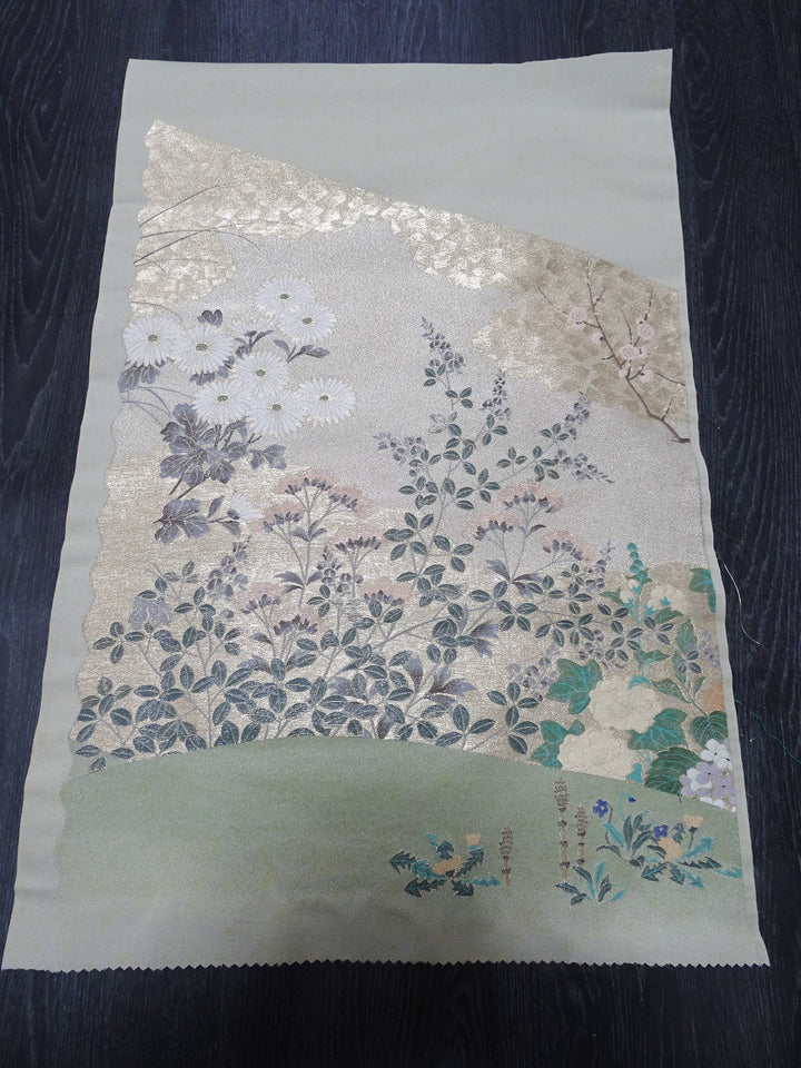 Japanese vintage Rare Silk sample fabric Juko Ori  9658