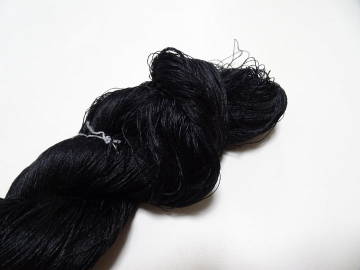 Japanese Vintage Twisted Silk Thread Embroidery 14598  Black