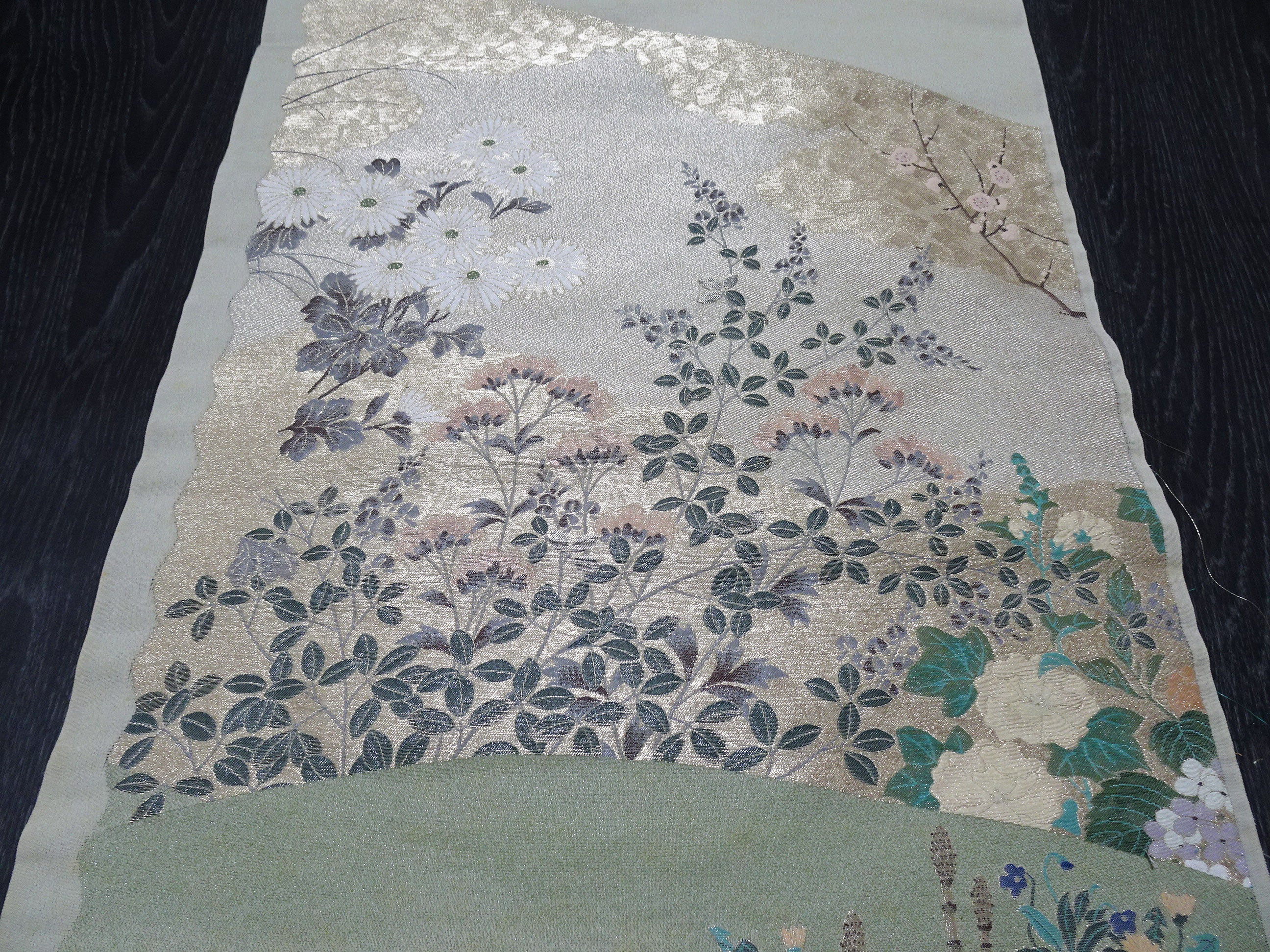 Japanese vintage Rare Silk sample fabric Juko Ori  9658