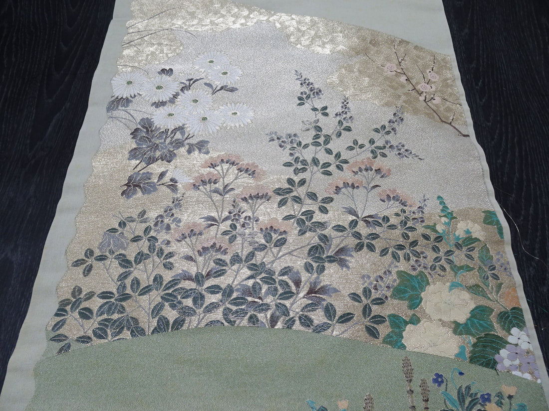 Japanese vintage Rare Silk sample fabric Juko Ori  9658