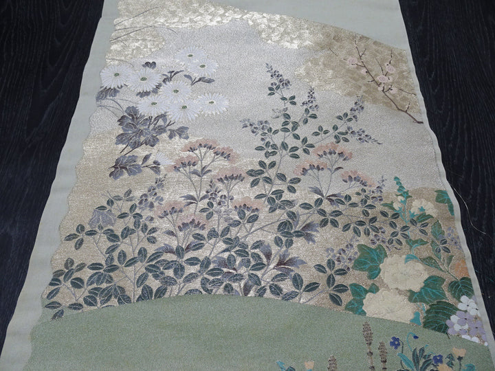 Japanese vintage Rare Silk sample fabric Juko Ori  9658