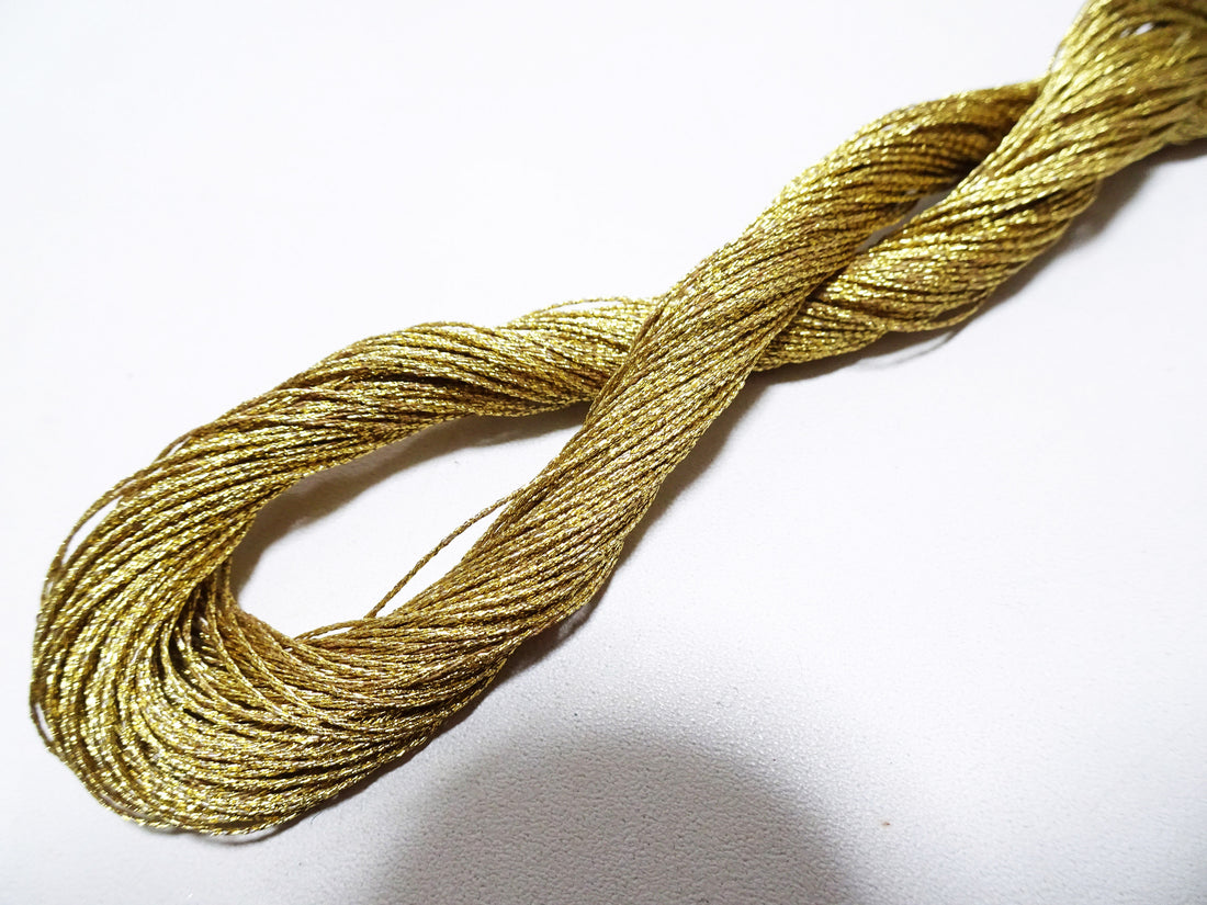 Special price! Japanese Vintage Super Rare Four Twist 24K gold leaf thread 50M embroidery  0.65mm
