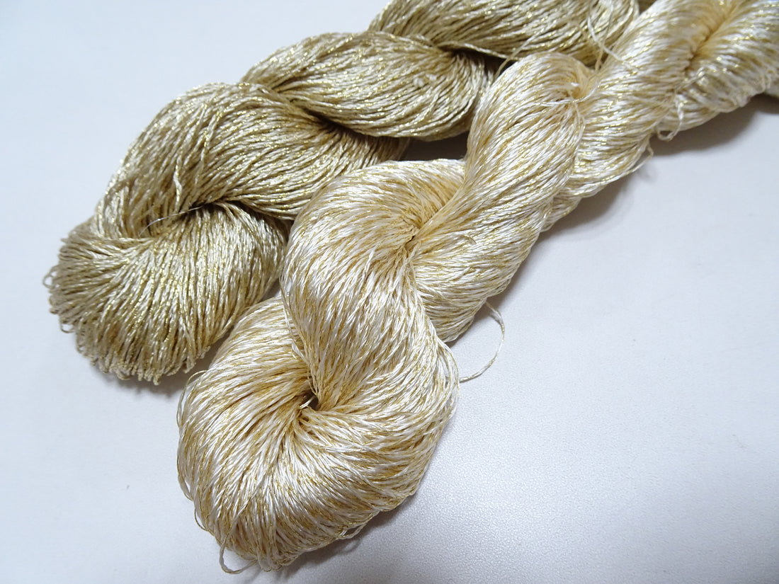 Japanese Vintage High Class Rare Silk Thread 2sets Mixture of Gold embroidery 18498