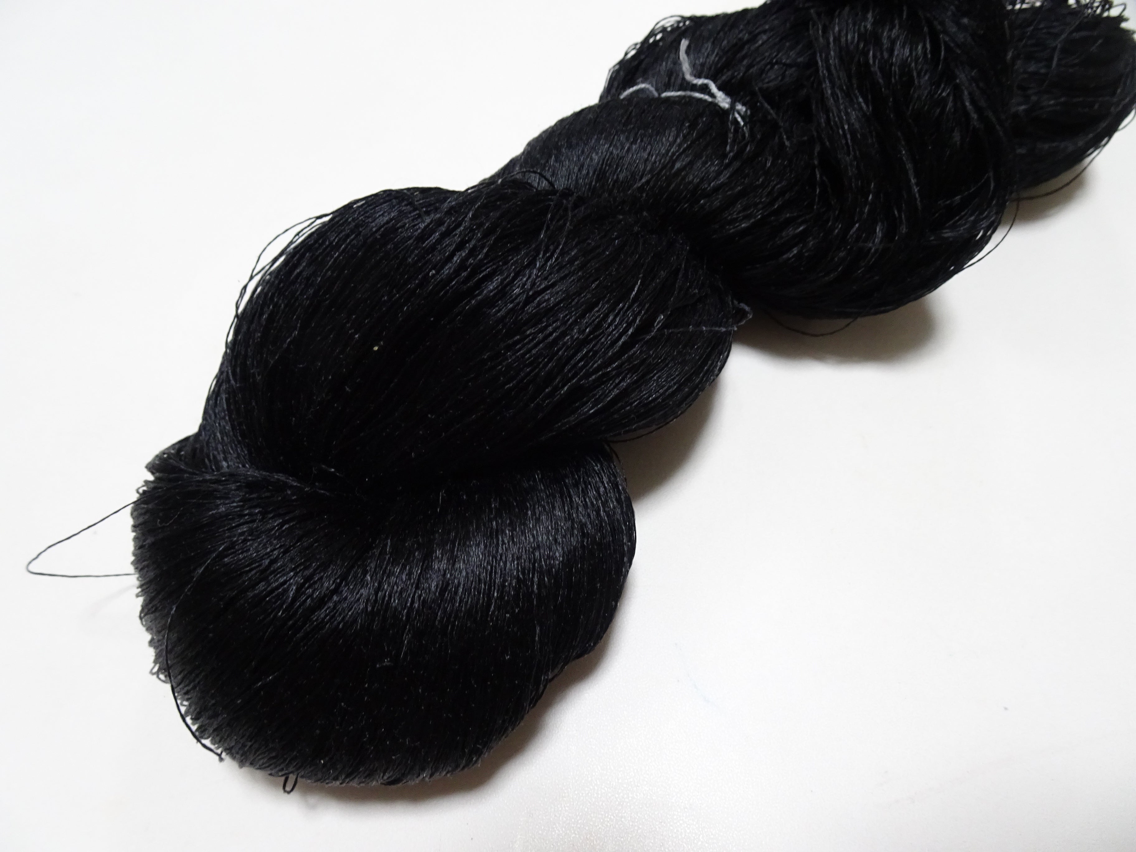 Japanese Vintage Twisted Silk Thread Embroidery 14598  Black