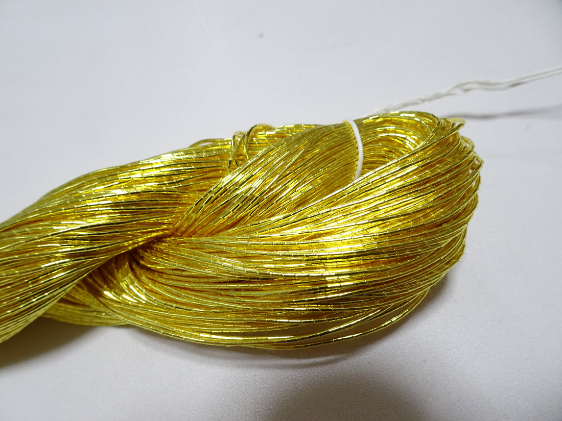 Limited to 2 pieces!! Japanese Vintage Gold Leaf Thread Kinkoma Embroidery 125 0.75mm 100M  16680