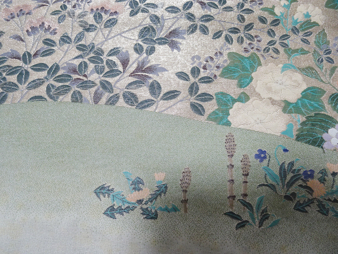 Japanese vintage Rare Silk sample fabric Juko Ori  9658
