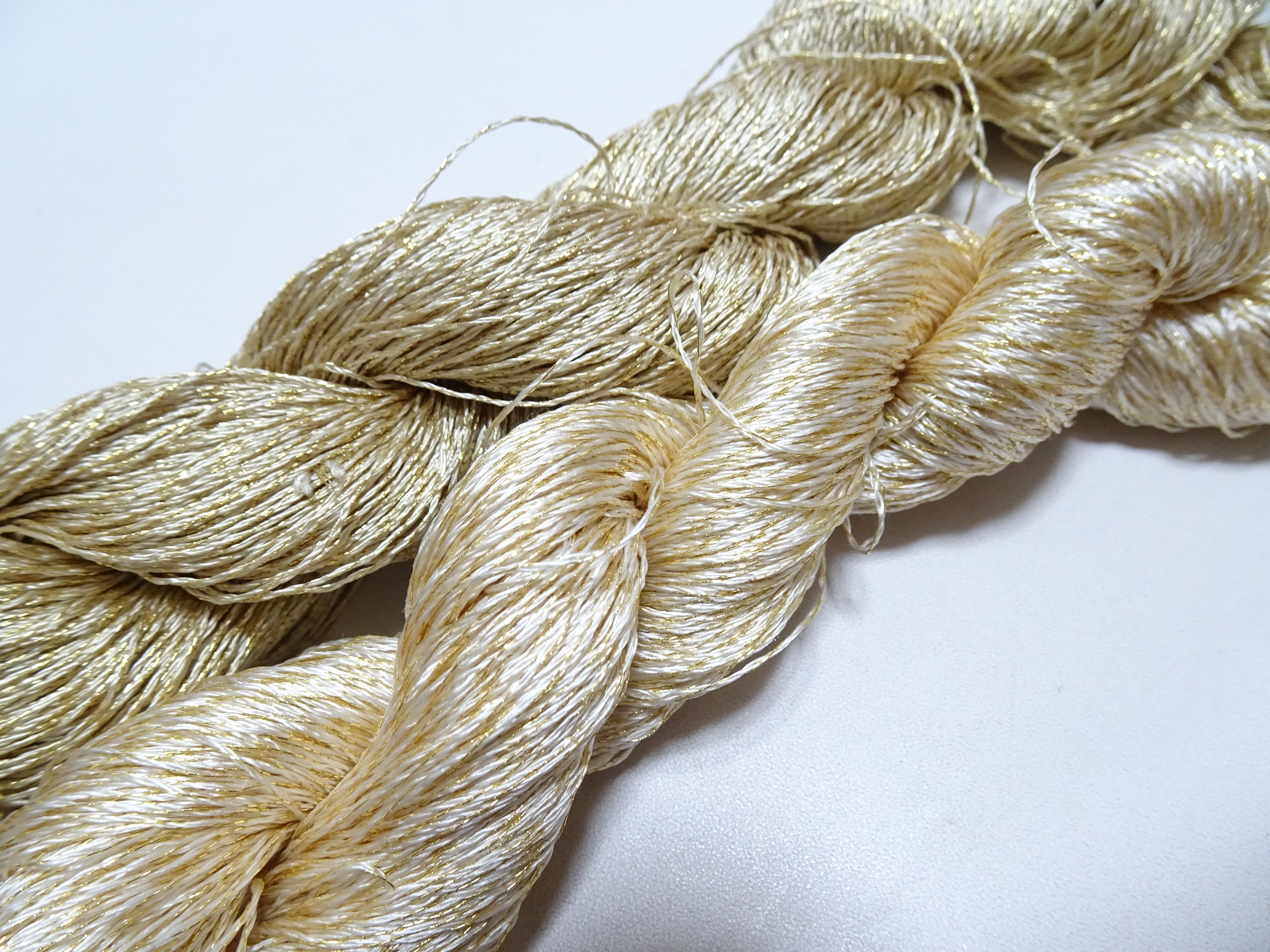 Japanese Vintage High Class Rare Silk Thread 2sets Mixture of Gold embroidery 18498