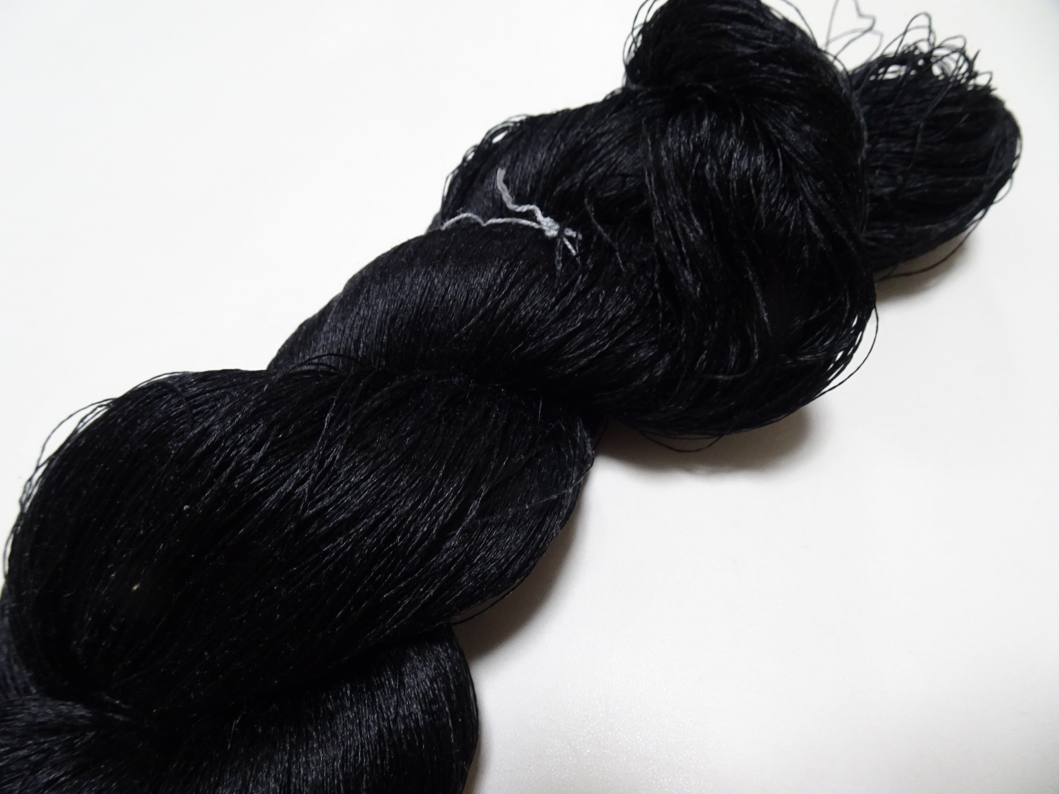 Japanese Vintage Twisted Silk Thread Embroidery 14598  Black