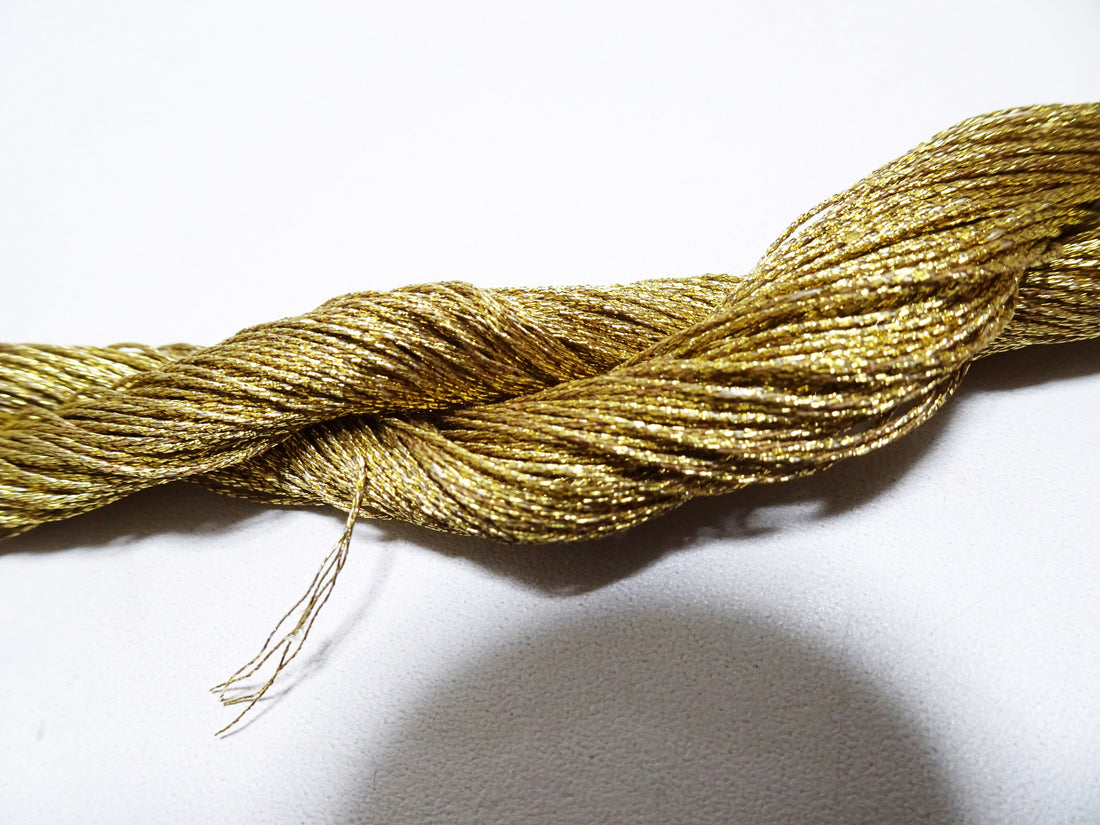 Special price! Japanese Vintage Super Rare Four Twist 24K gold leaf thread 50M embroidery  0.65mm
