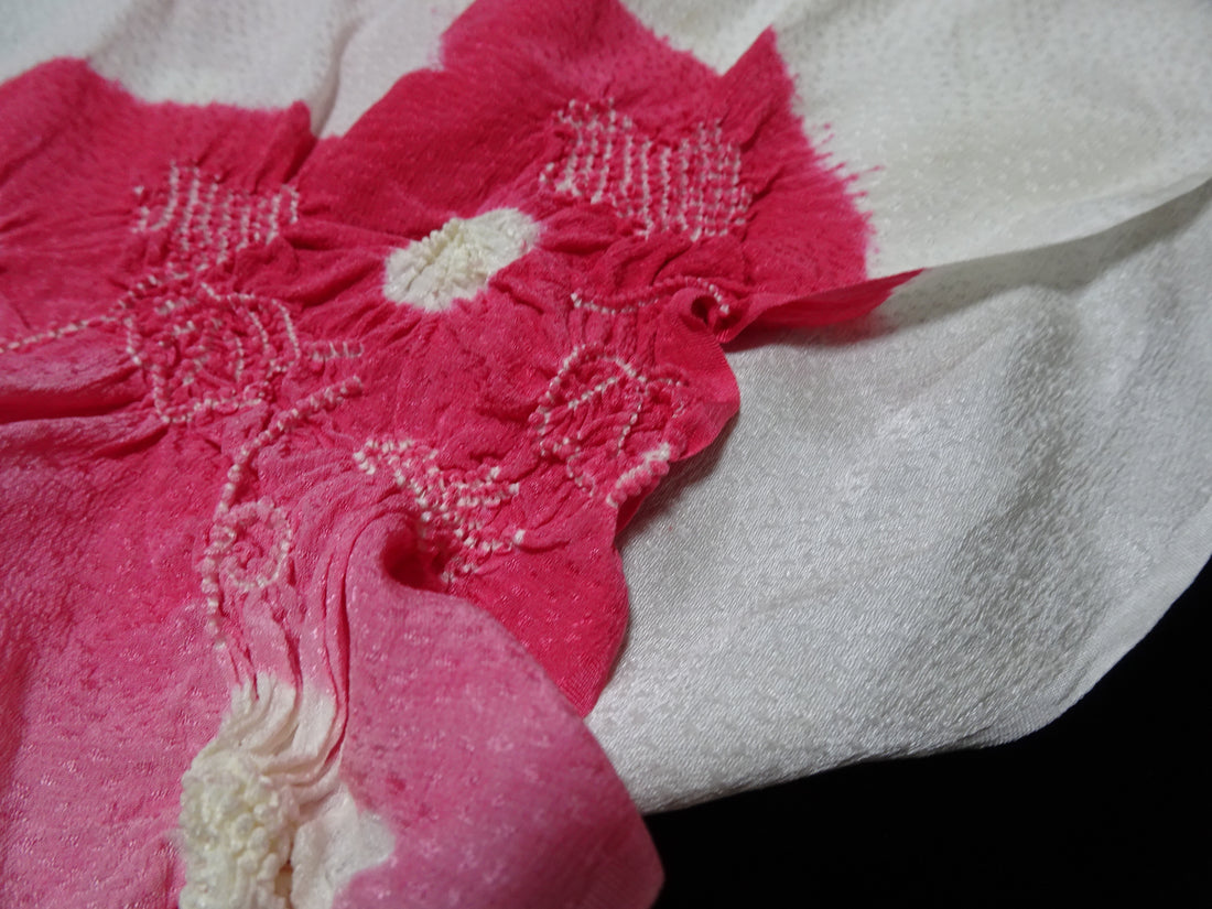 Japanese Kimono Silk Obi Age Shibori  18087