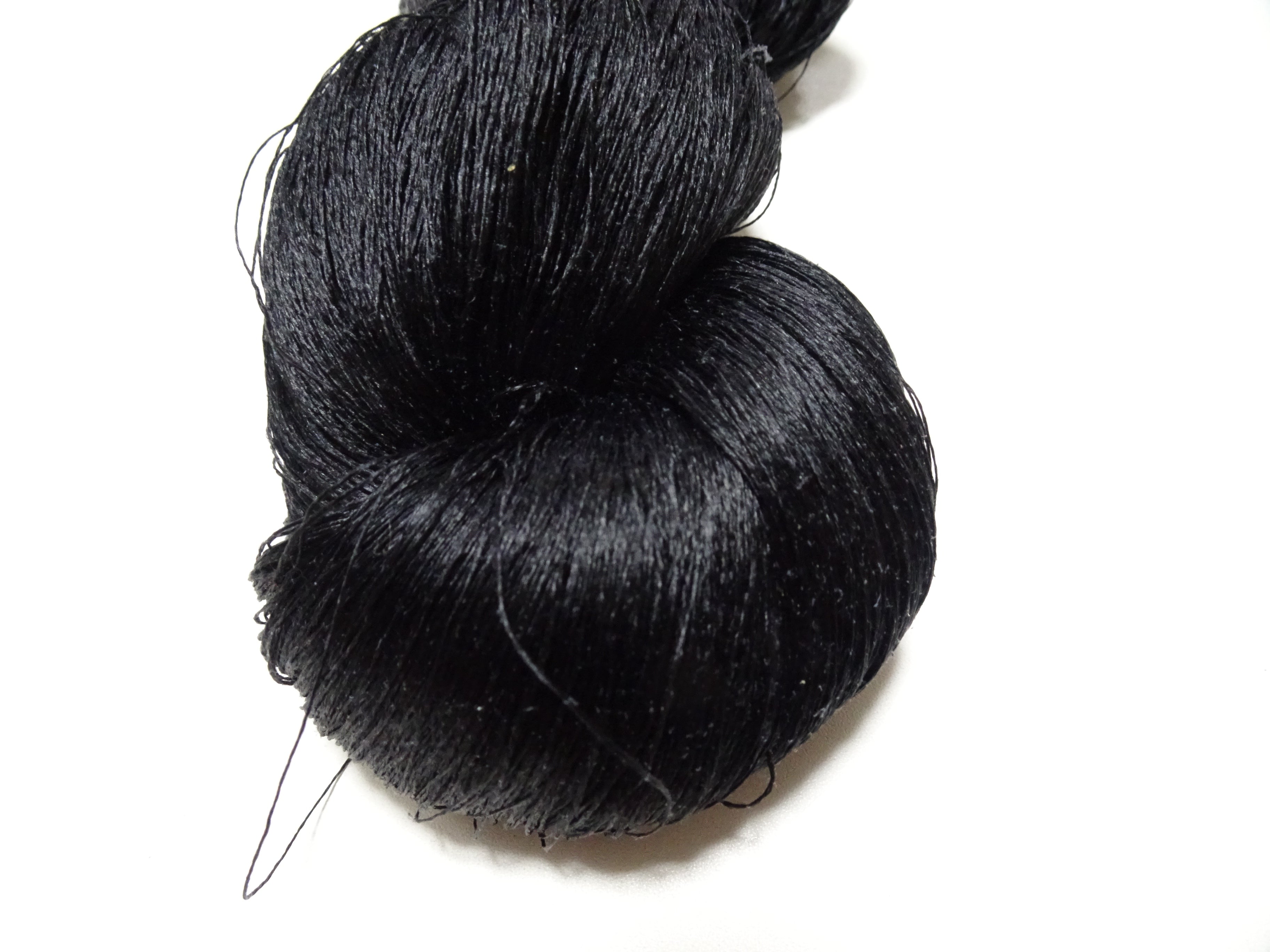 Japanese Vintage Twisted Silk Thread Embroidery 14598  Black