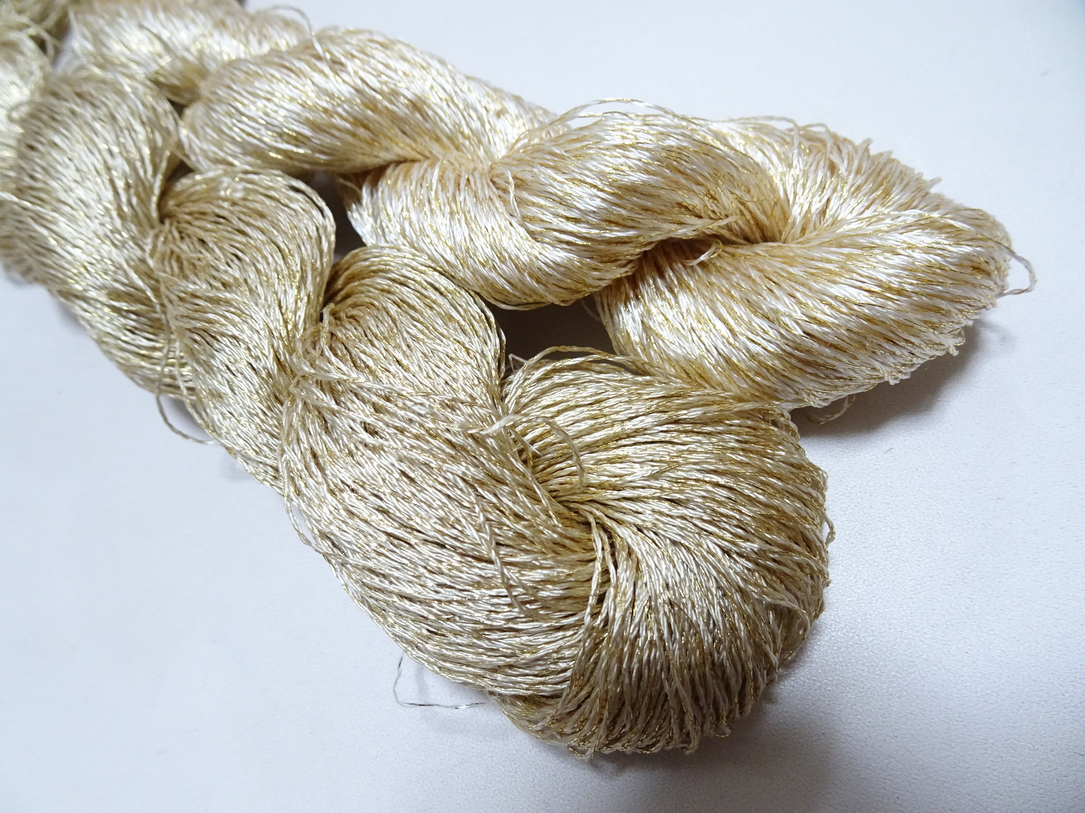 Japanese Vintage High Class Rare Silk Thread 2sets Mixture of Gold embroidery 18498