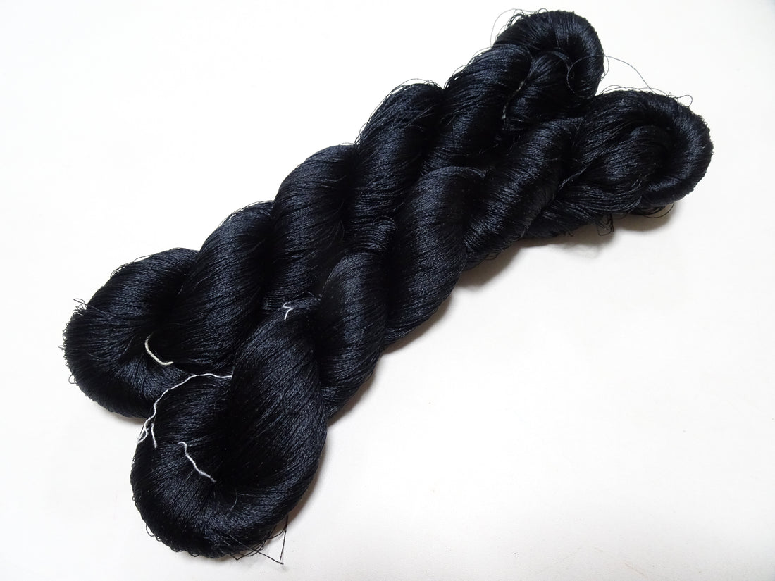 Japanese Vintage Twisted Silk Thread 2sets Embroidery Black 15736