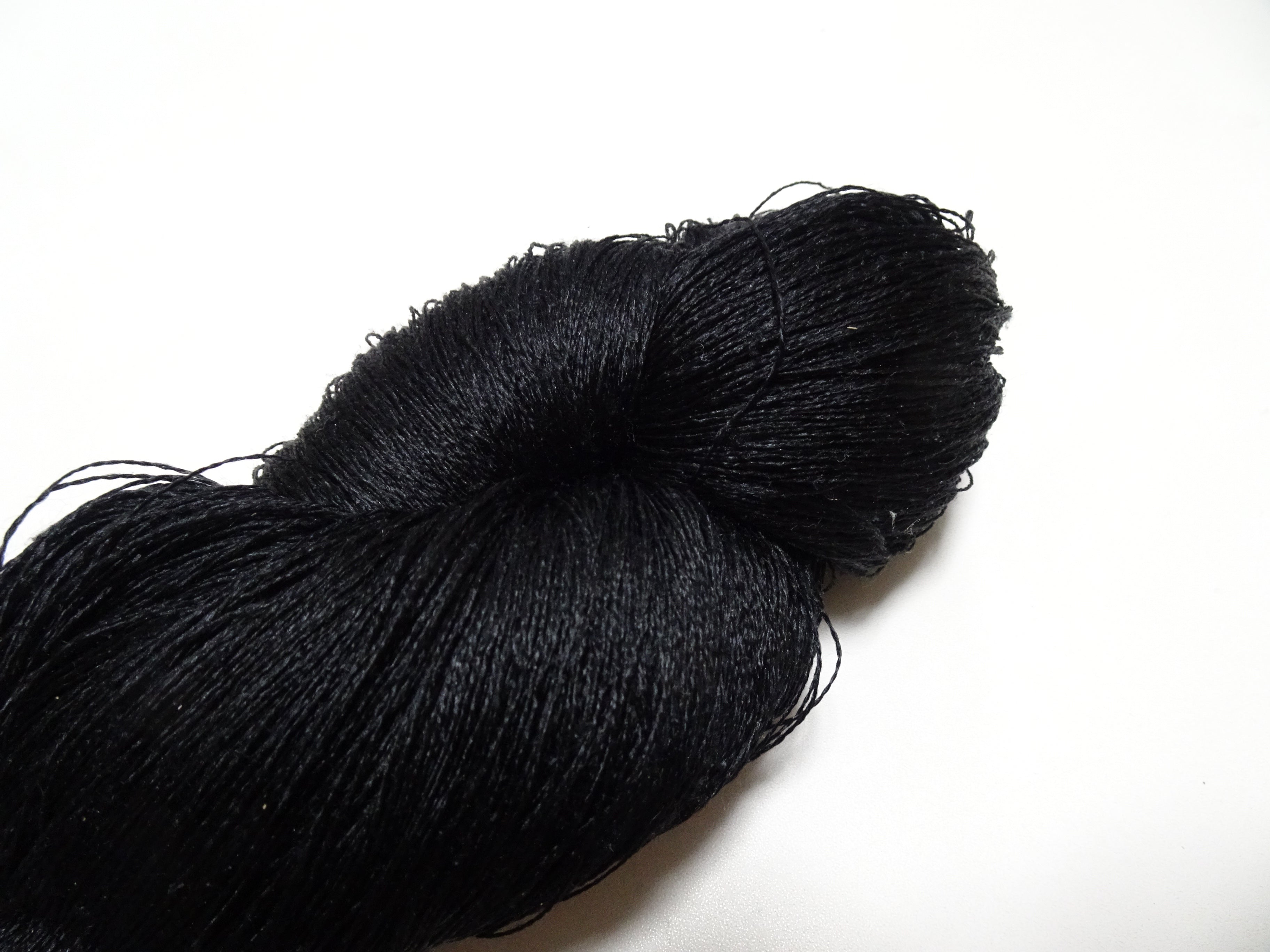Japanese Vintage Twisted Silk Thread Embroidery 14599  Black
