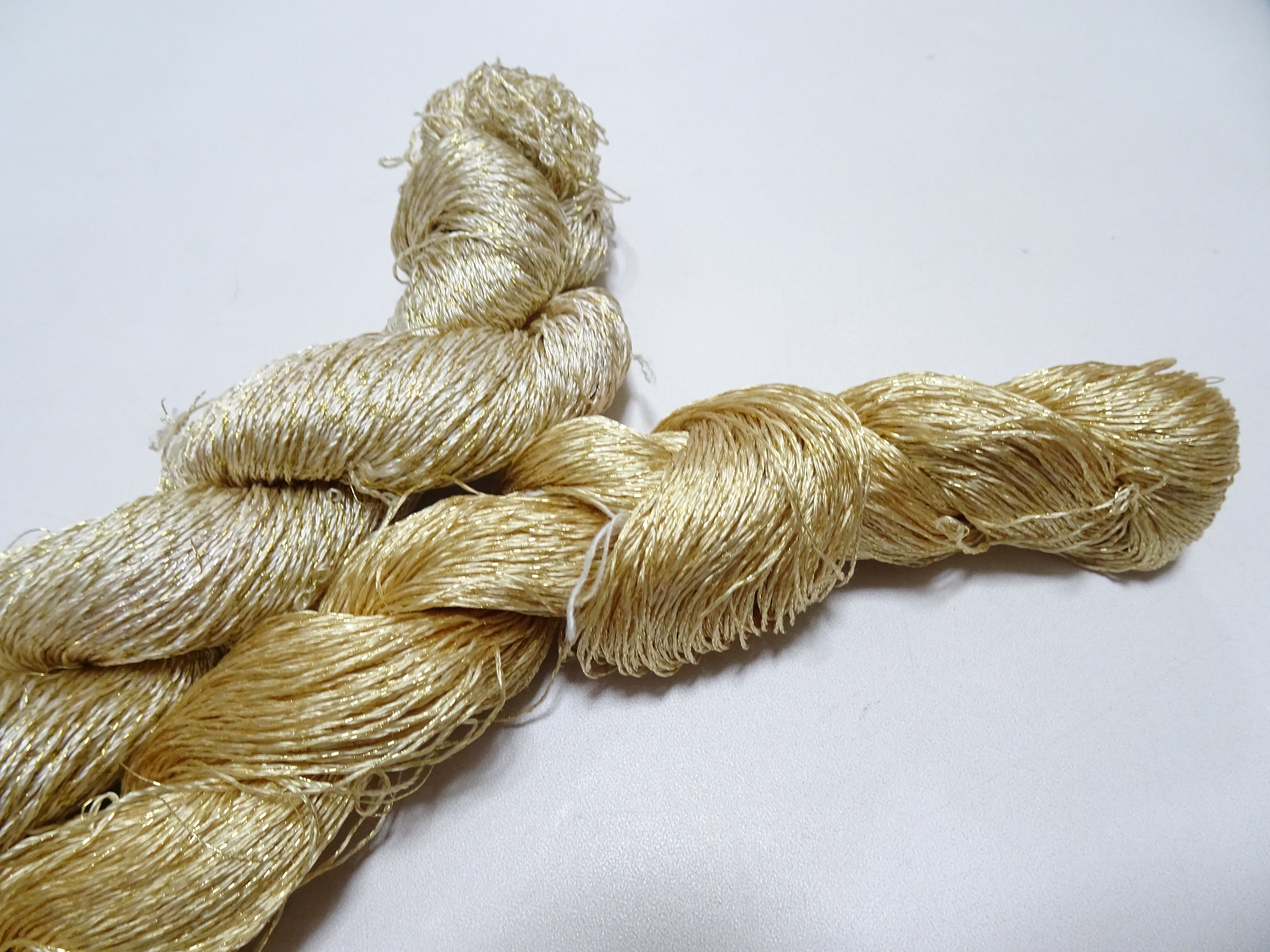 Japanese Vintage High Class Rare Silk Thread 2sets Mixture of Gold embroidery 18499