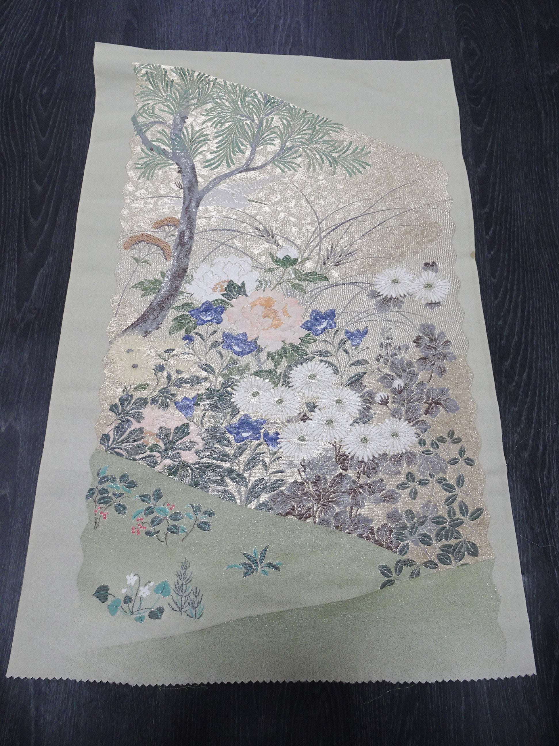 Japanese vintage Rare Silk sample fabric Juko Ori  9659